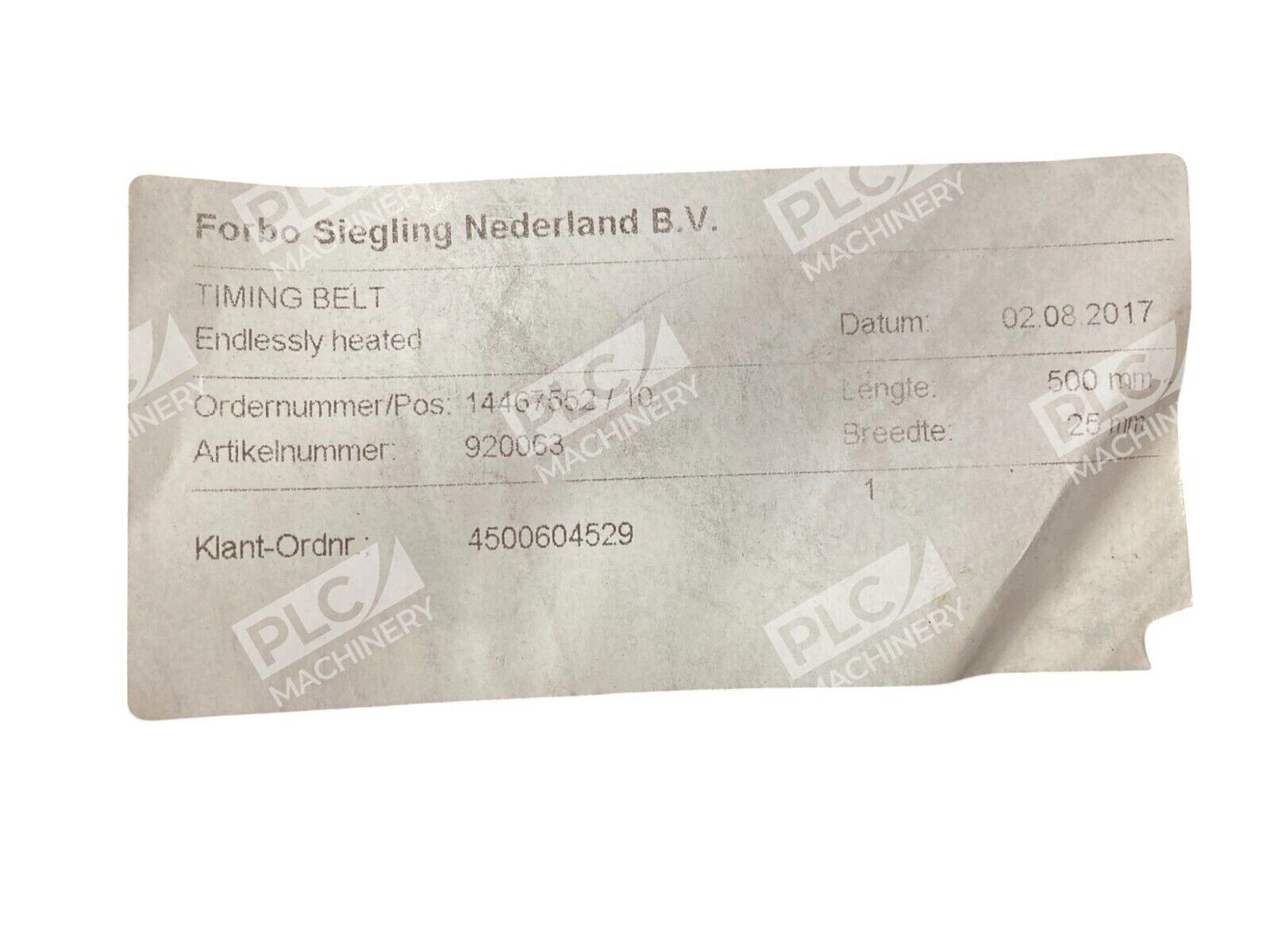 Forbo Siegling 920063 1FSM328138 500mmx25mm Timing Belt E8/U0/U25 500-25 - Image 3