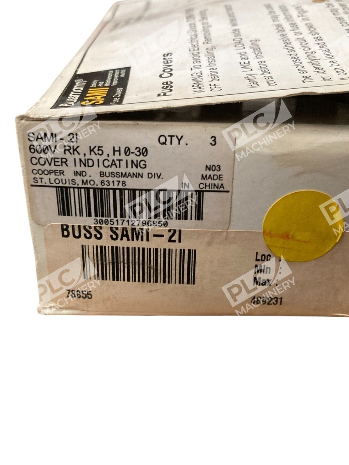 Bussmann Cooper 600VAC 0-30A RK K5 H Indicating Fuse Cover SAMI-2I (Box of 3) - Image 3