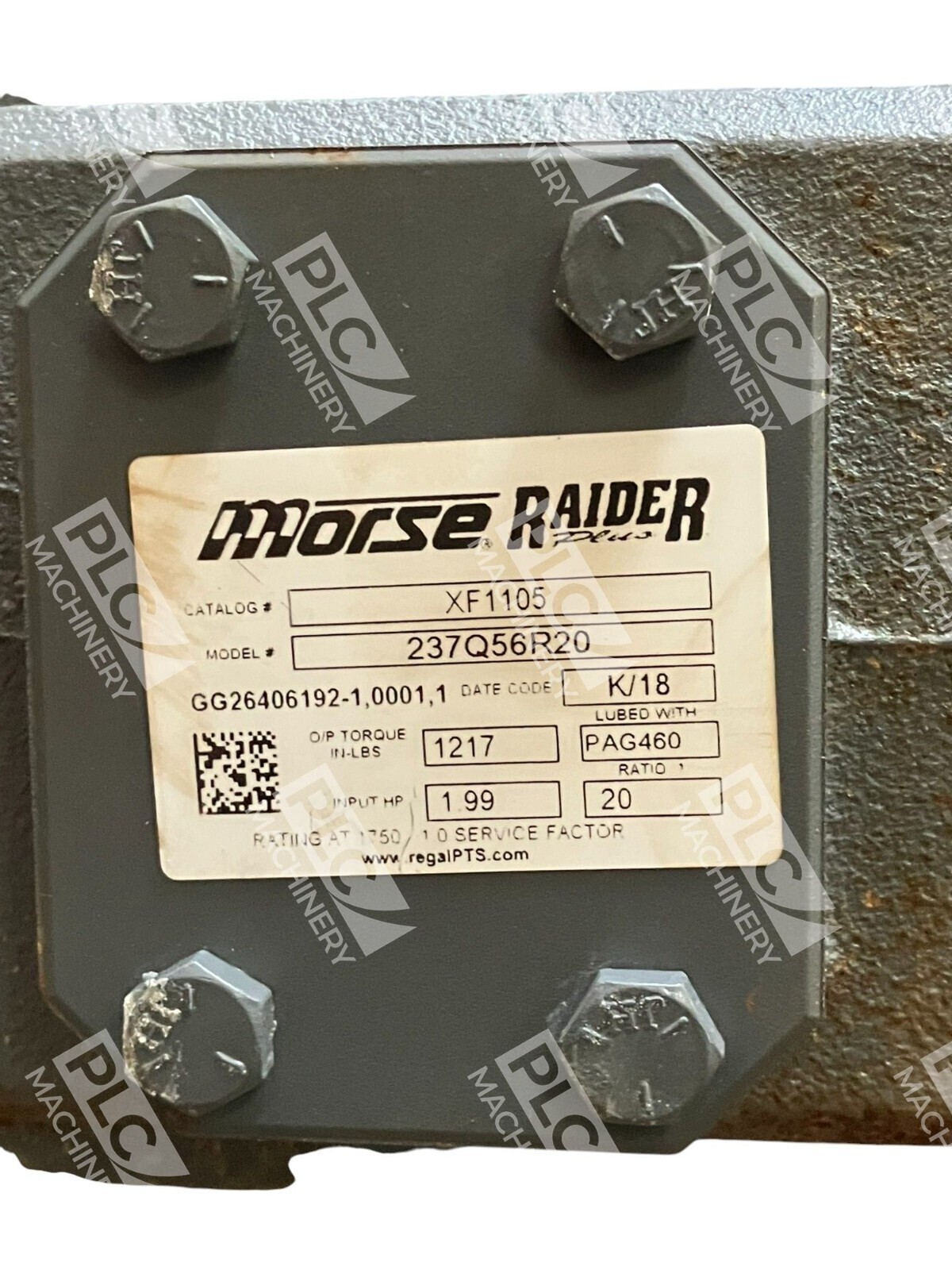 Morse Power Regal Rexnord XF1105 20:1 Raider Plus Reducer 237Q56R20 - Image 4