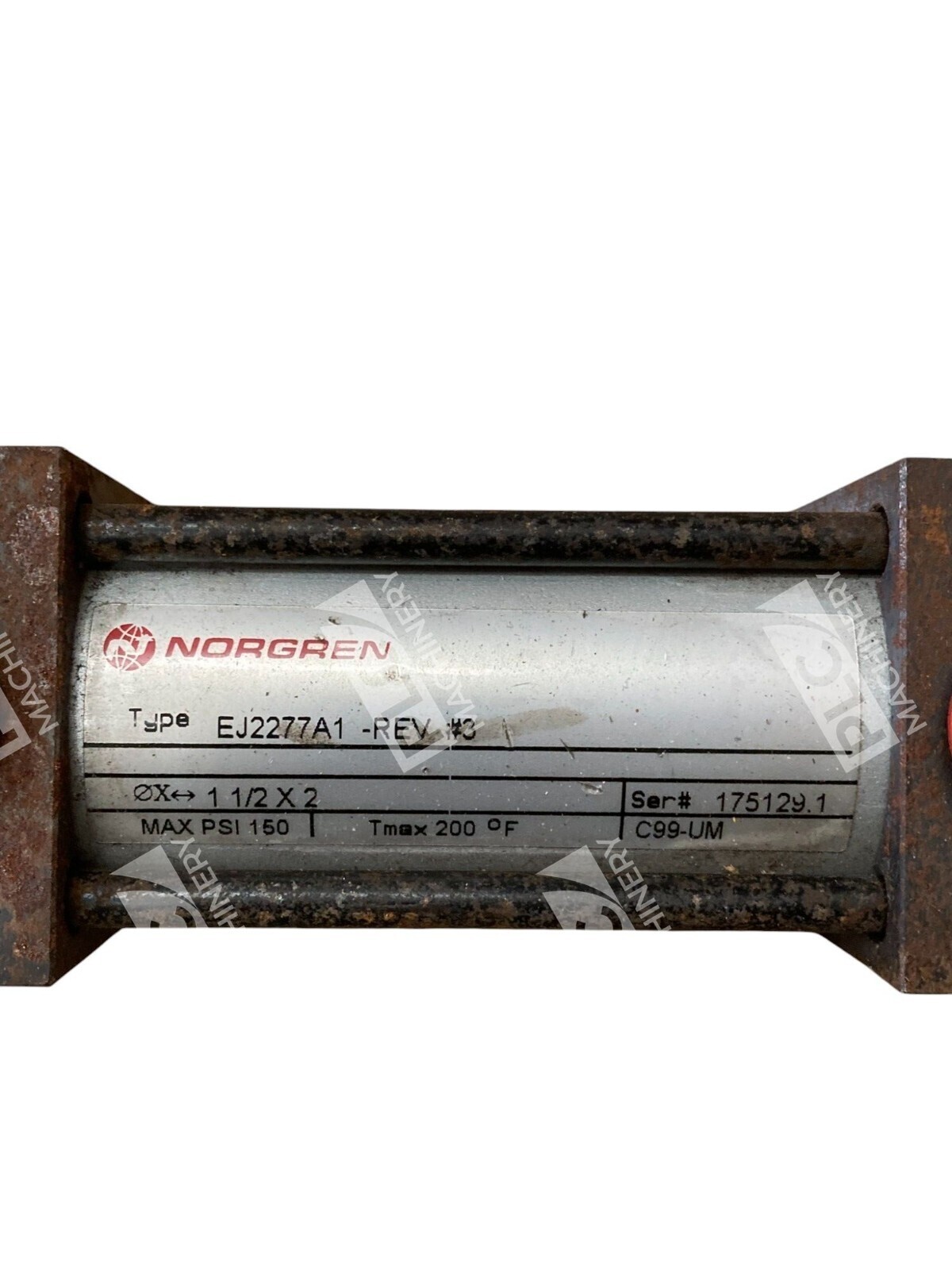Norgren 150PSI C99-UM Rev 3 1.5X2 Pneumatic Cylinder EJ2277A1-1-1/2X2 - Image 3