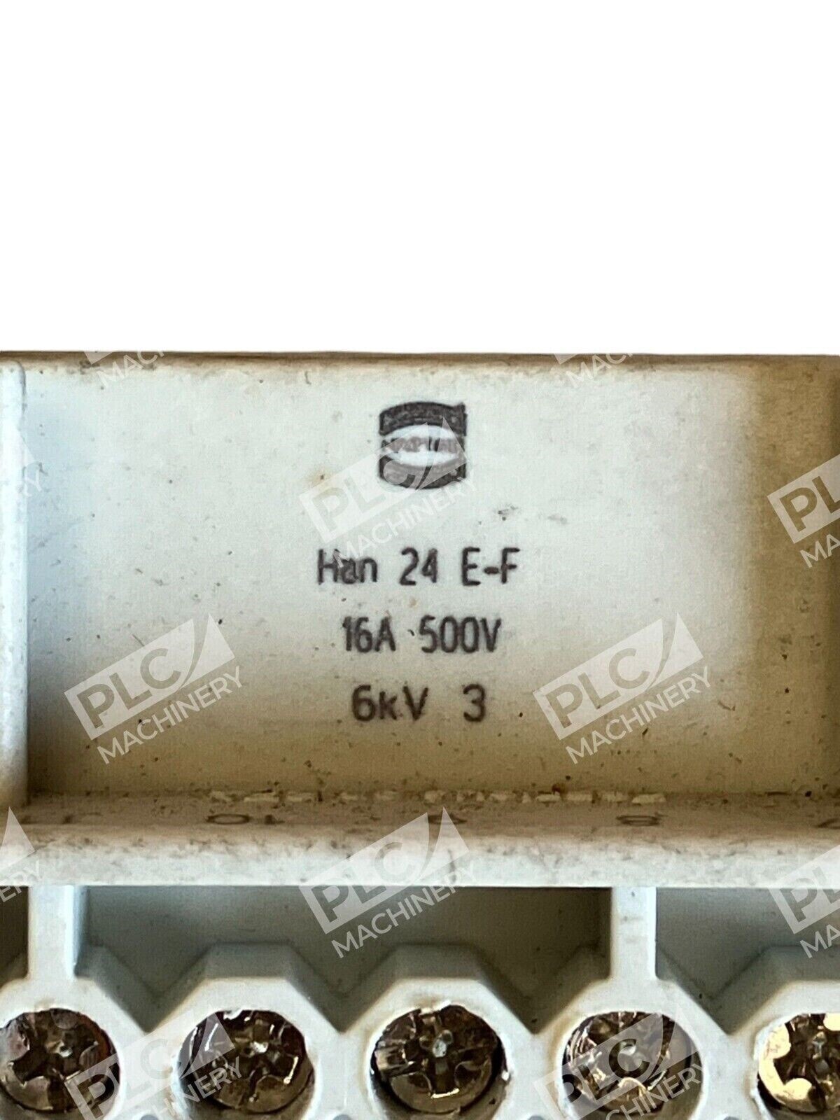 Harting 600V 16A 500V 6kV 3 Connector Han-24-E-F - Image 3