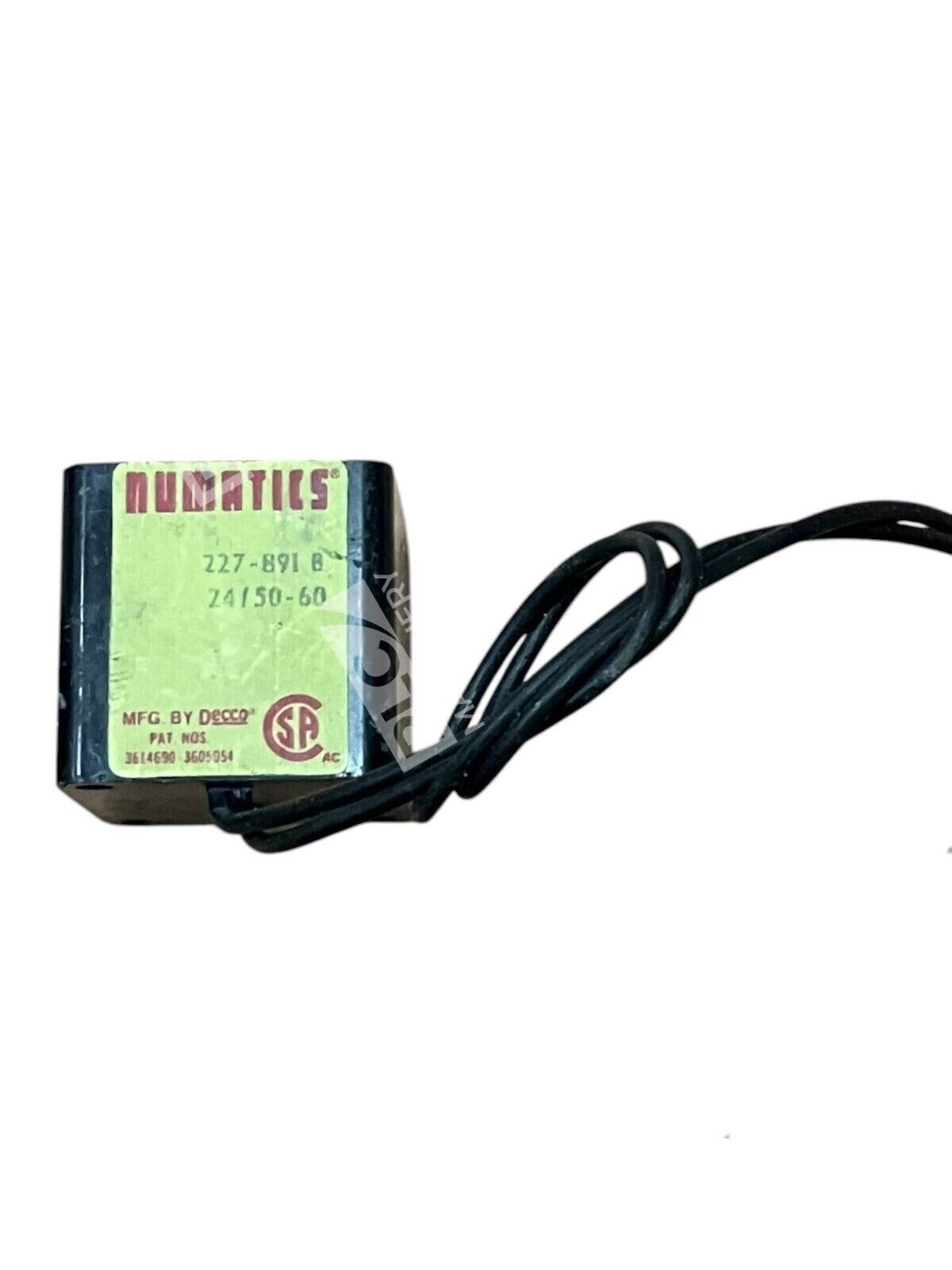 Numatics 227-891B - Numatics 24VAC 0.420A 50/60Hz 15" Wire Length Solenoid Valve