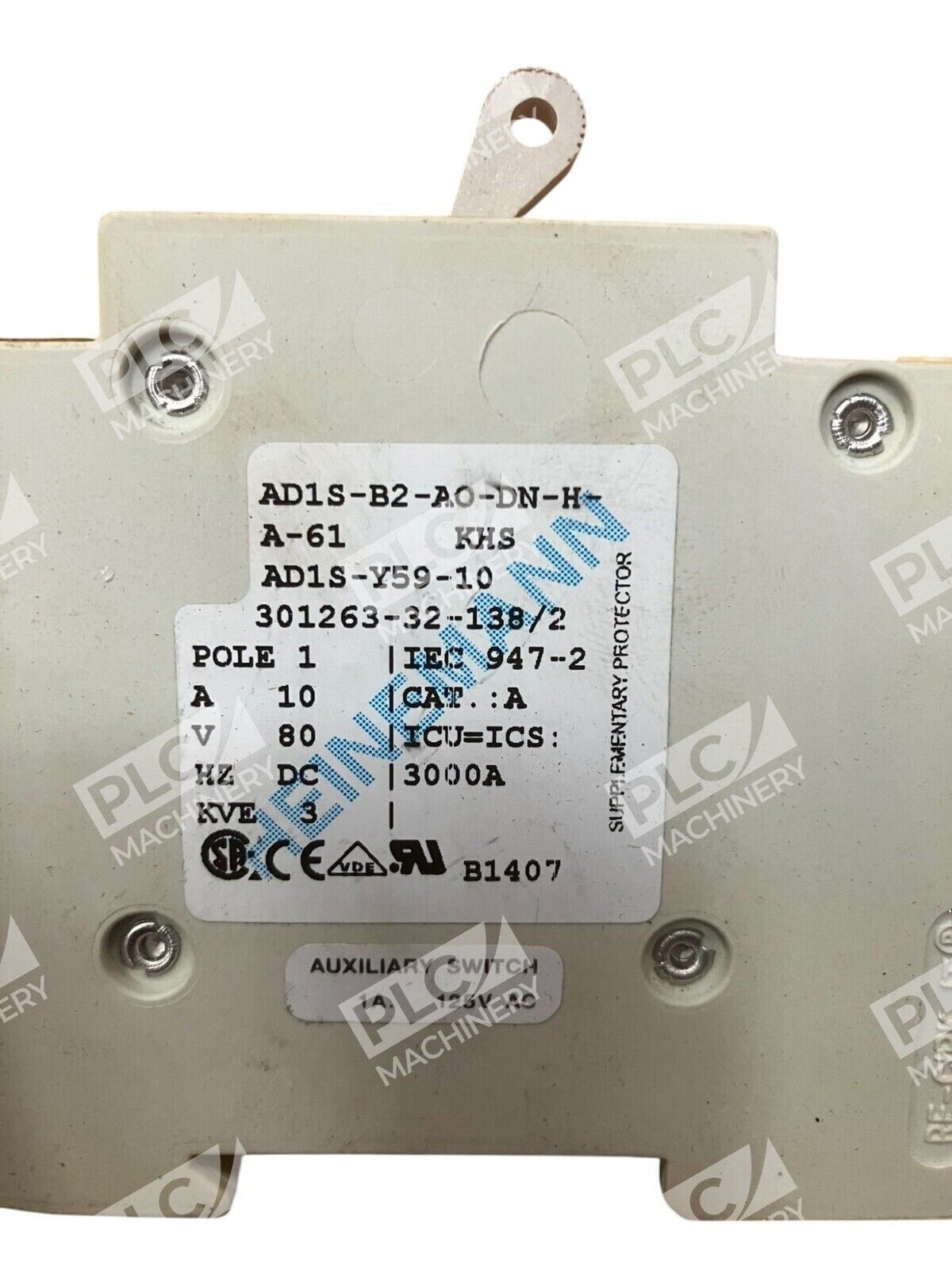 Heinemann A-61 AD1S-B2-AO-DN-H-A-61 1 Pole 10A Circuit Breaker AD1S-Y59-10 - Image 3