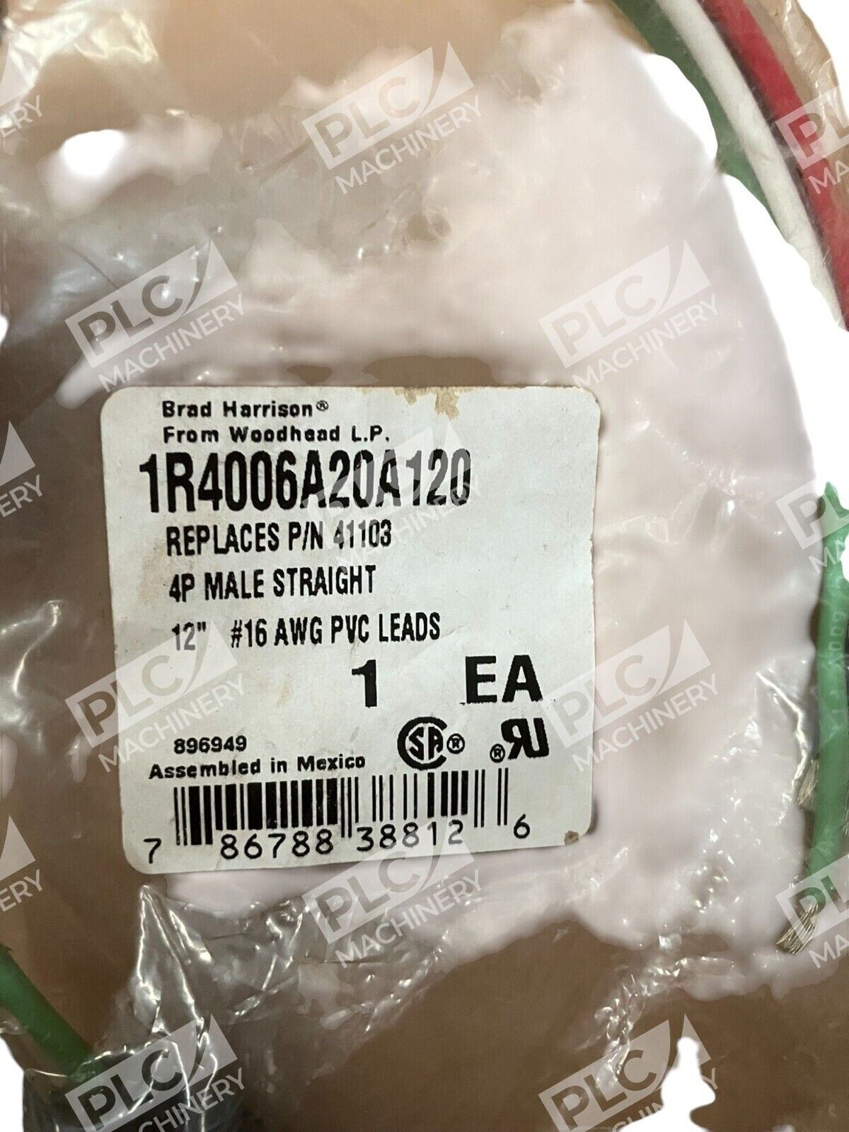 Brad Harrison Woodhead LP 41103 12" 16AWG PVC Leads 4P Straight 1R4006A20A120 - Image 3