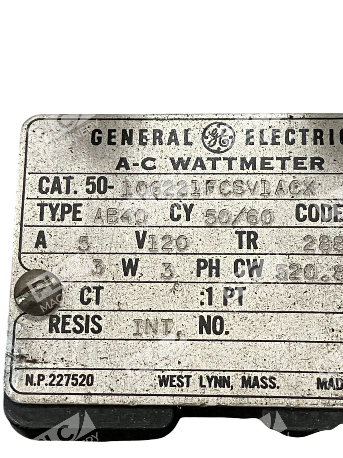 General Electric AB40 50/60CY 5A 120V 3W 3PH AC Wattmeter 50-106221FCSV1ACX - Image 5