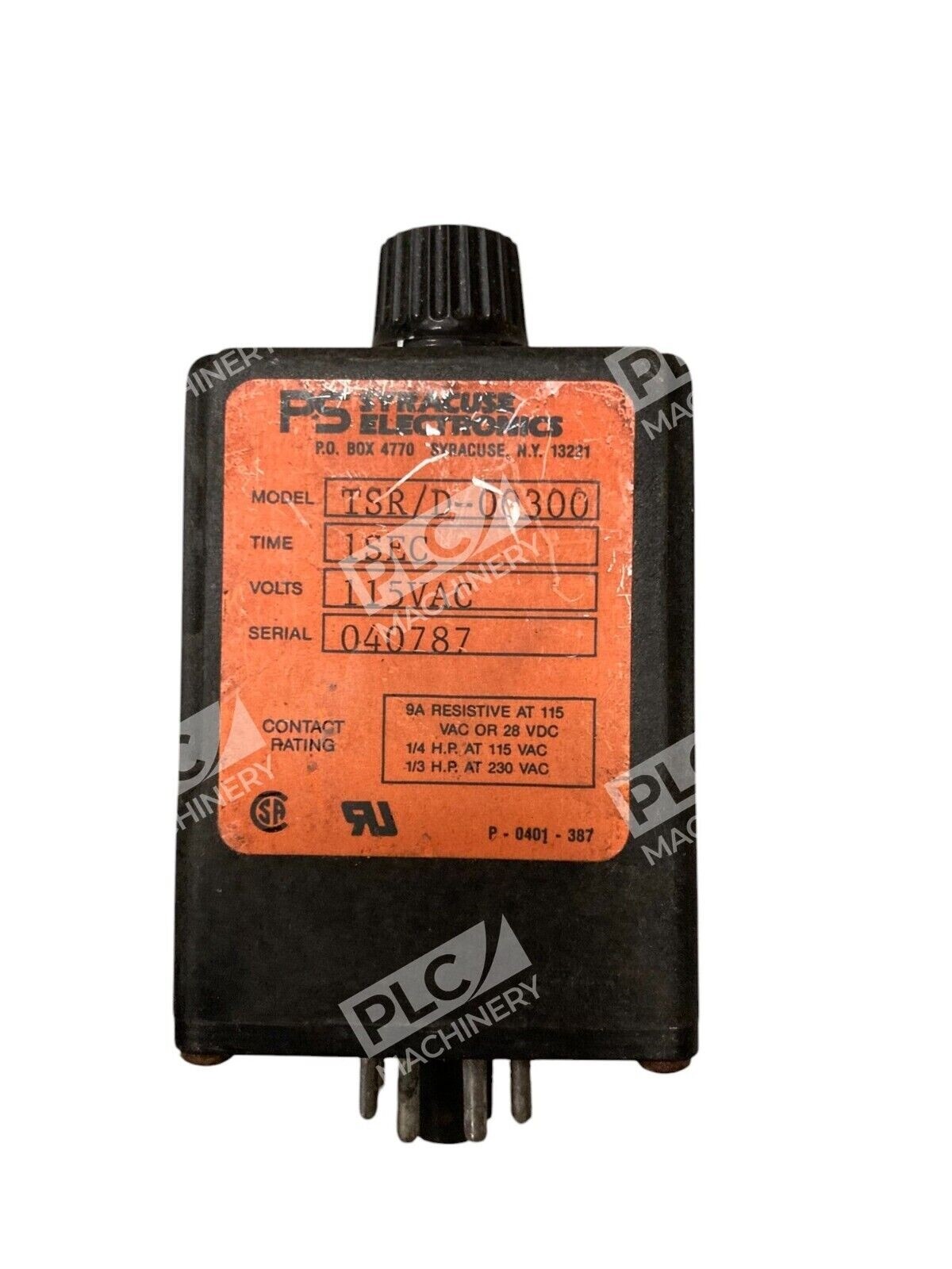 PS Syracuse Electronics TSR/D-00300 - PS Syracuse Electronics 1sec 115VAC Relay TSR/D-00300
