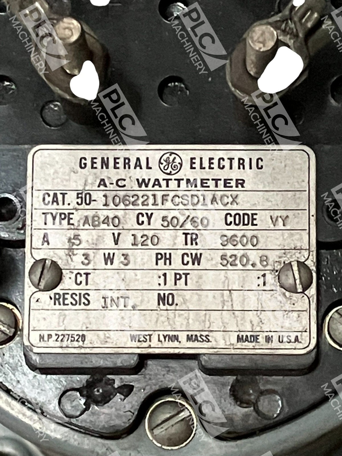 General Electric AB40 120V 5A AC Wattmeter 50-106221FCSD1ACX - Image 4