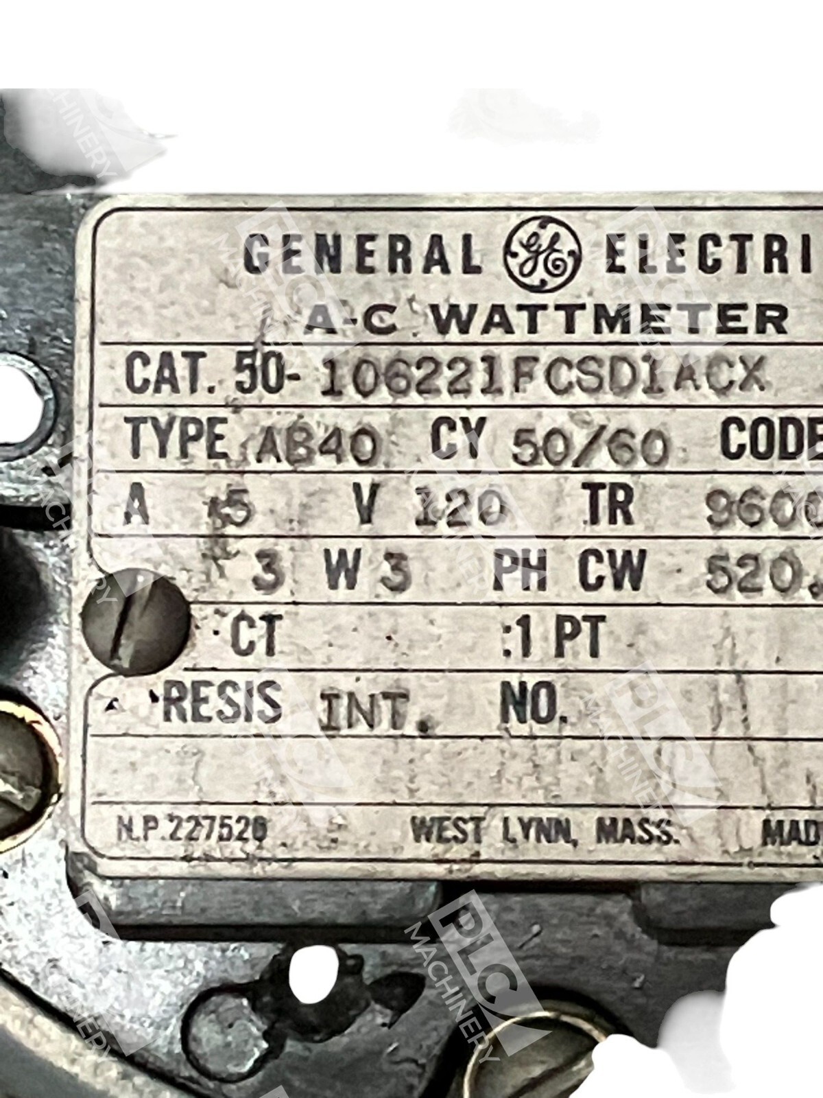 General Electric AB40 120V 5A AC Wattmeter 50-106221FCSD1ACX - Image 5