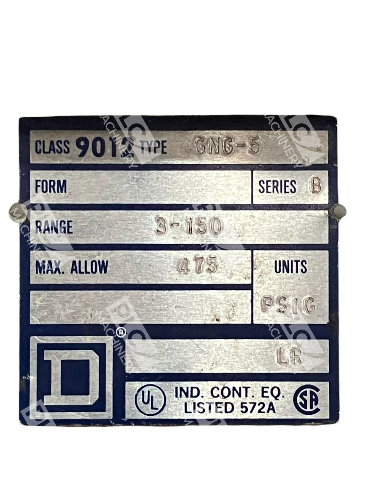 Square D 3-150PSIG Pressure Switch 9012-GNG-5 /B - Image 4