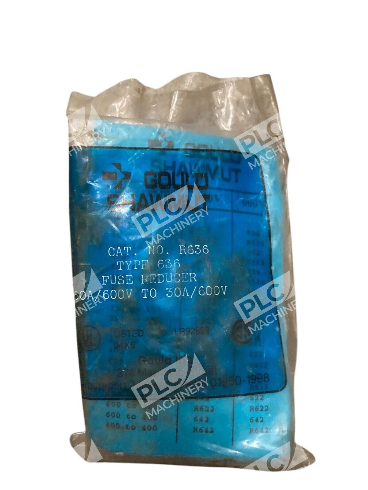 Gould Shawmut R636 - Gould Shawmut 60A/600V To 30A/600V Type 636 Fuse Reducer R63