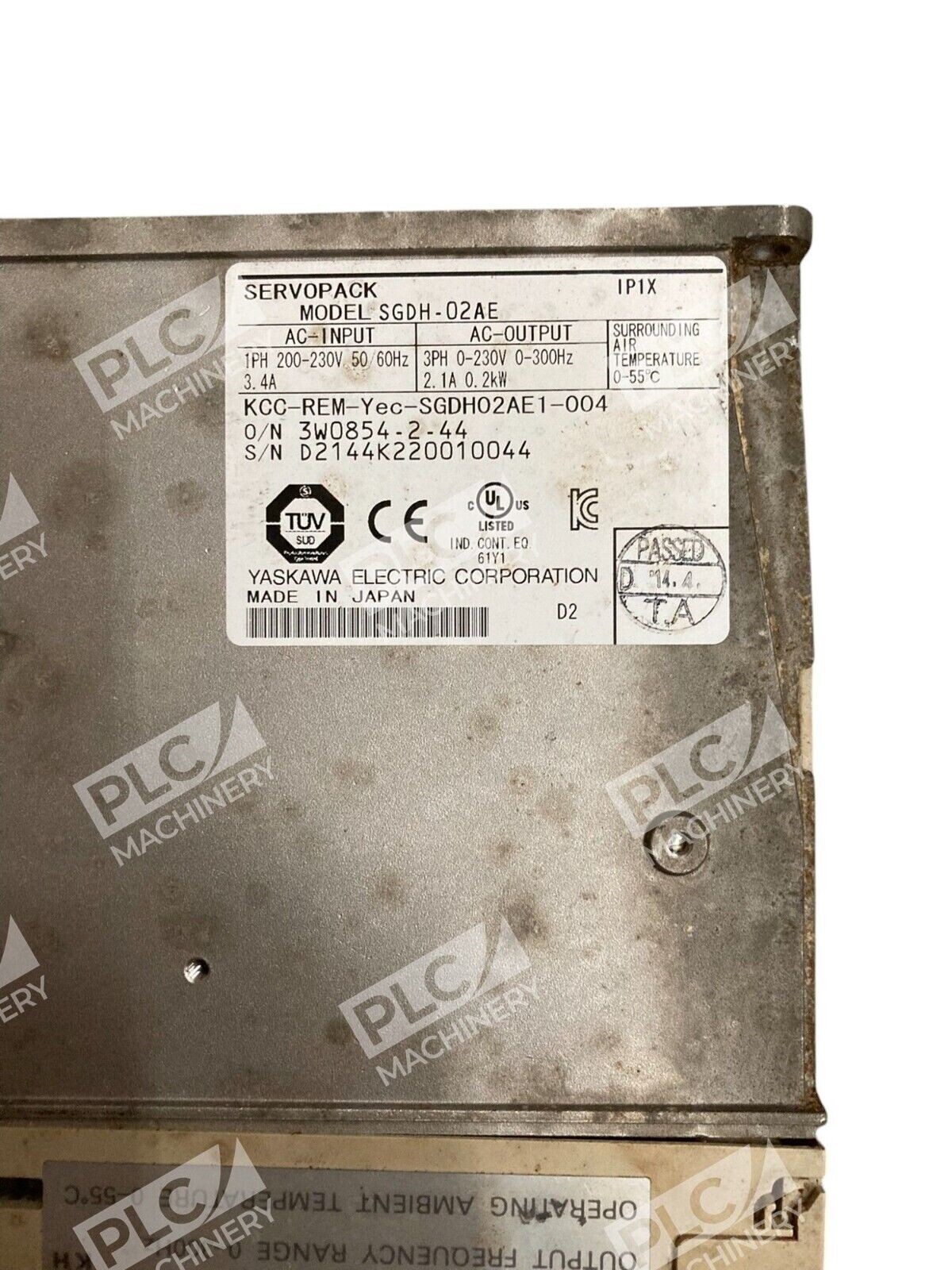 Yaskawa 200V Servopack SGDH-02AE - Image 3