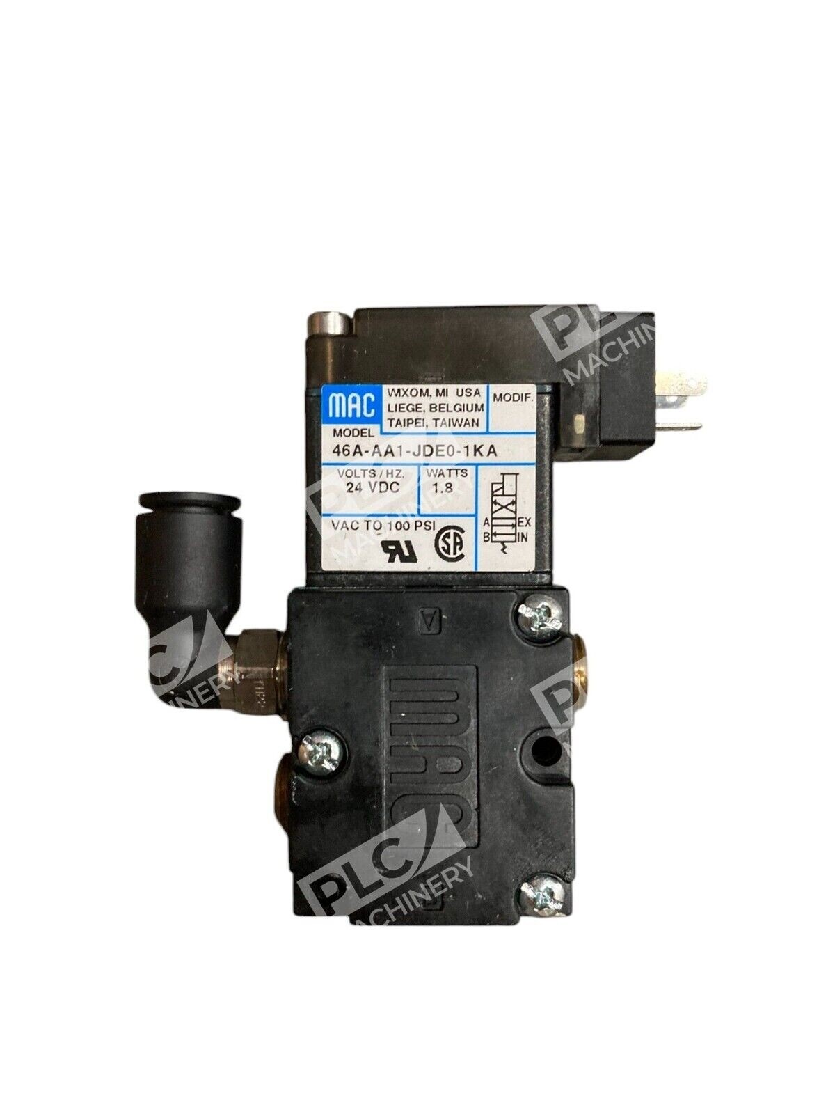 MAC 46A-AA1-JDE0-1KA - MAC 24VDC 1.8W Solenoid Valve 46A-AA1-JDE0-1KA