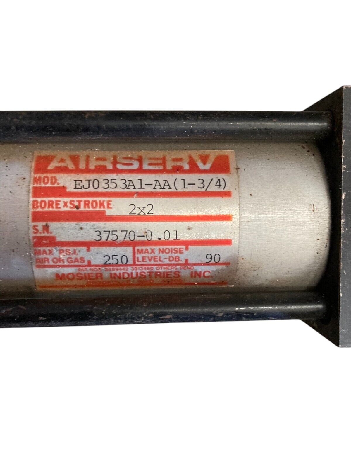 Mosier Airserv 2" Bore 2" Stroke 250PSI Pneumatic Cylinder EJ0353A1-AA(1-3/4) - Image 3