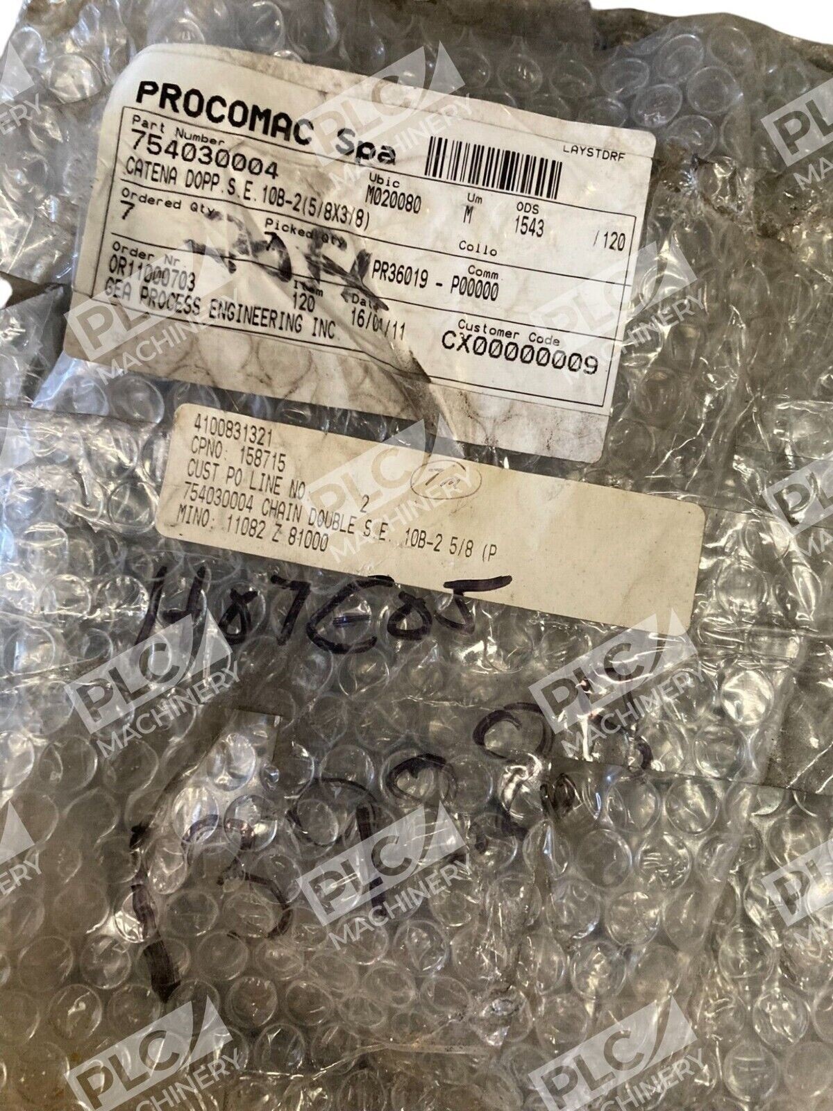 Procomac Spa GEA Process Catena DOPP.S.E.10B-2(5/8X3/8) Chain 754030004 - Image 4
