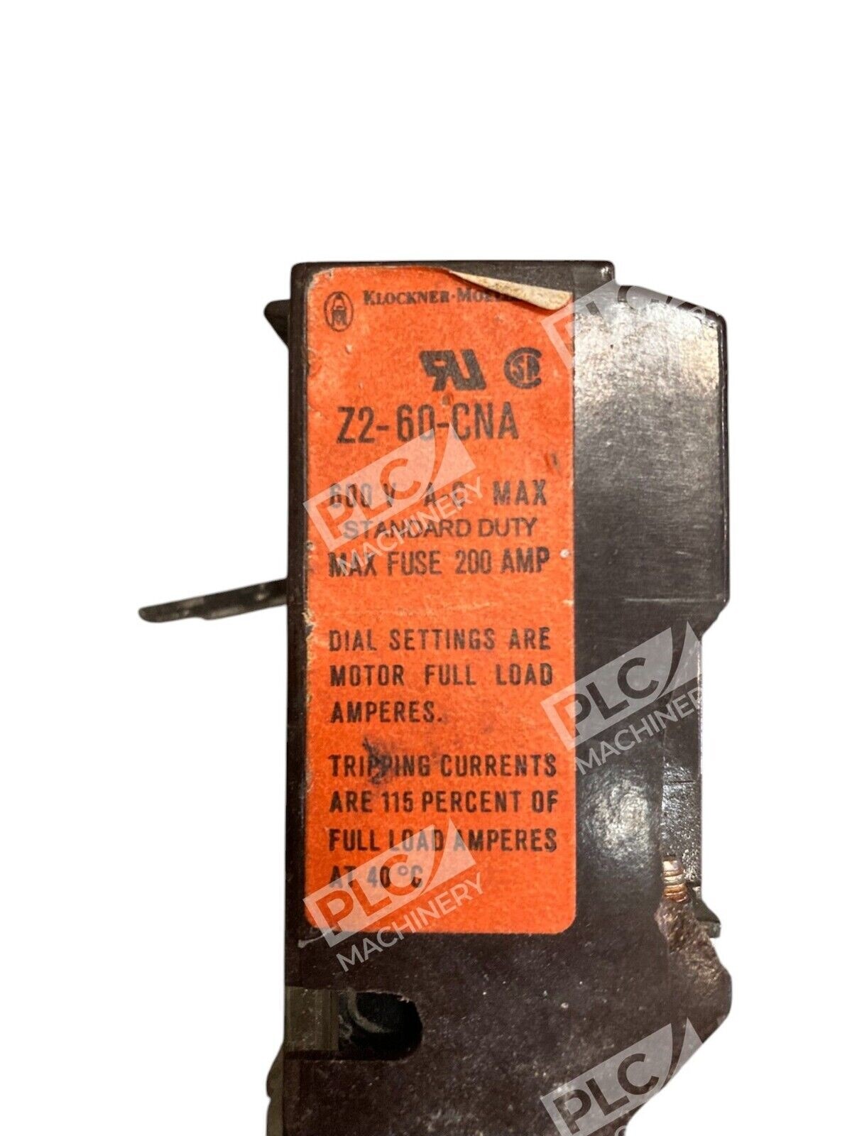 Klockner Moeller 600V AC MAX Standard Duty Max Fuse 200A Z2-60-CNA - Image 4