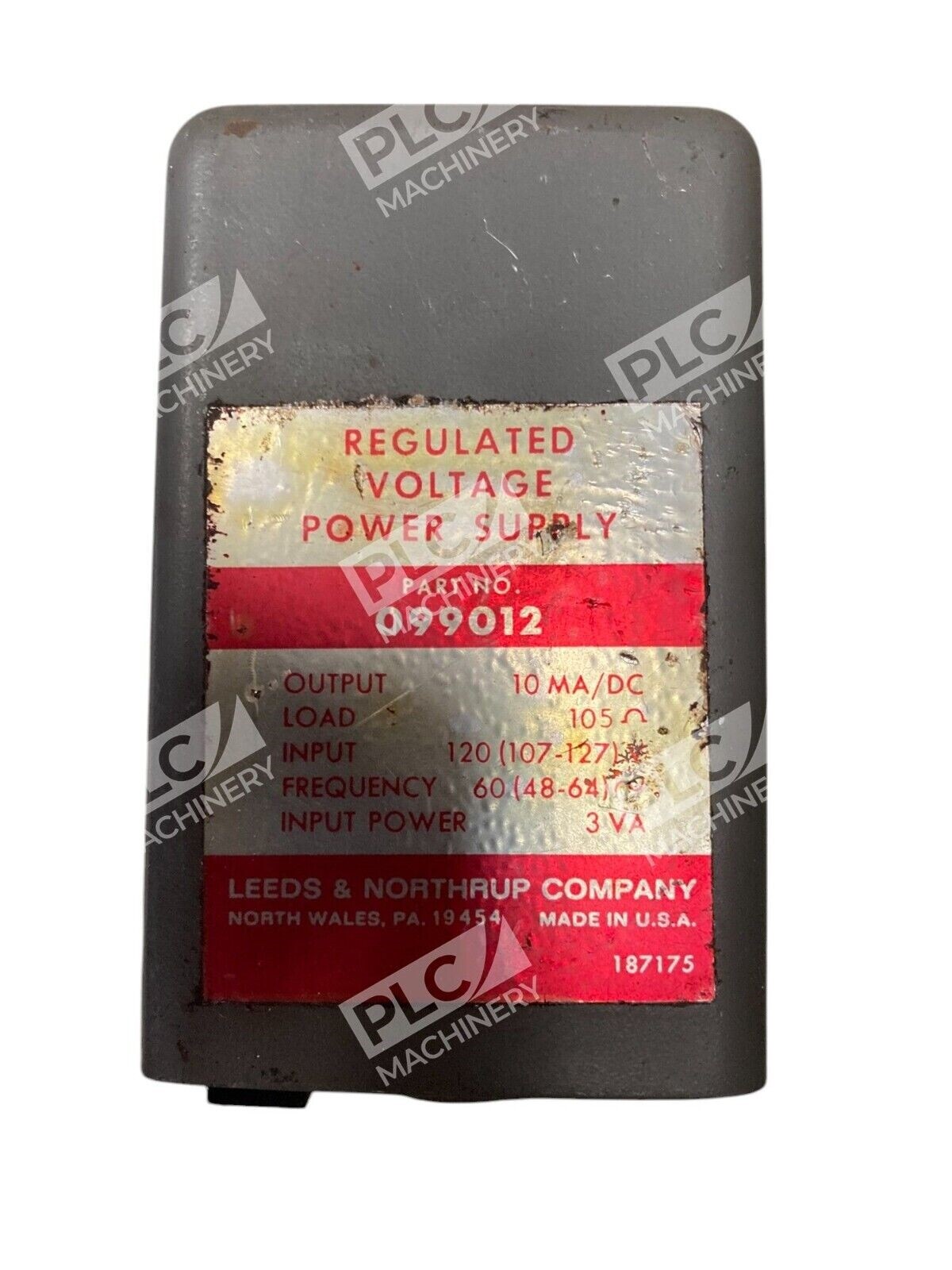 Leeds Northrup 187175 10MA/DC 3VA Regulated Voltage Power Supply 099012 - Image 2