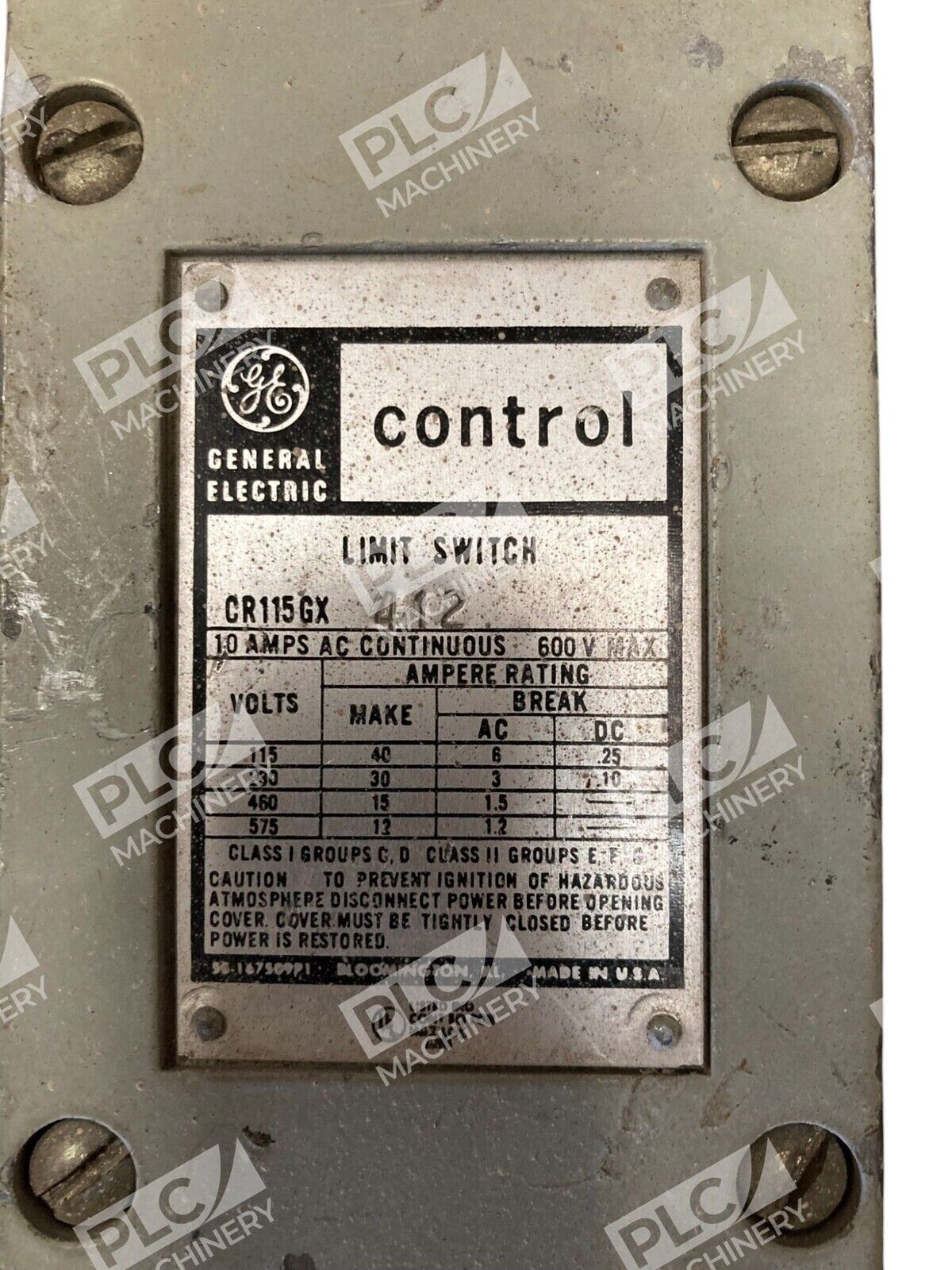 General Electric GE Control 10A 600V Limit Switch CR115GX412 - Image 3