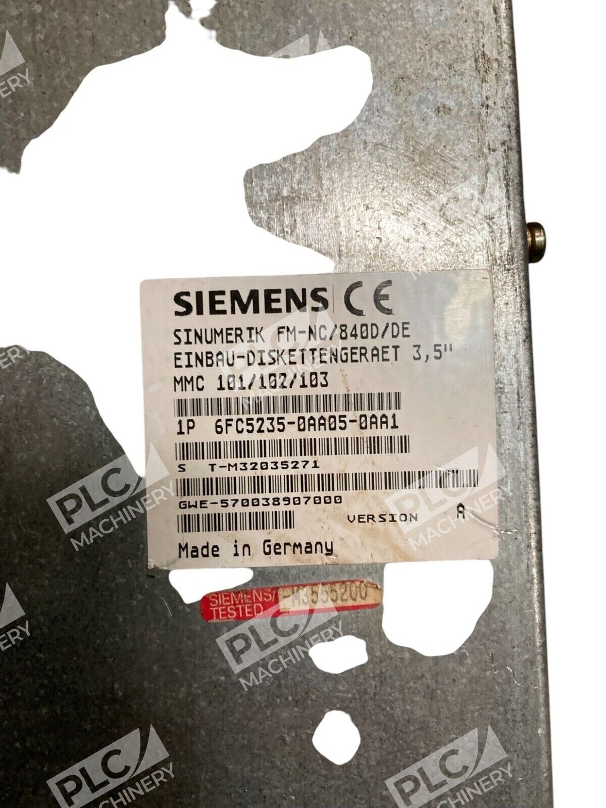 Siemens Sinumerik FM-NC/840D/DE 3.5" Floppy Disk Drive Box 6FC5235-0AA05-0AA1 - Image 3