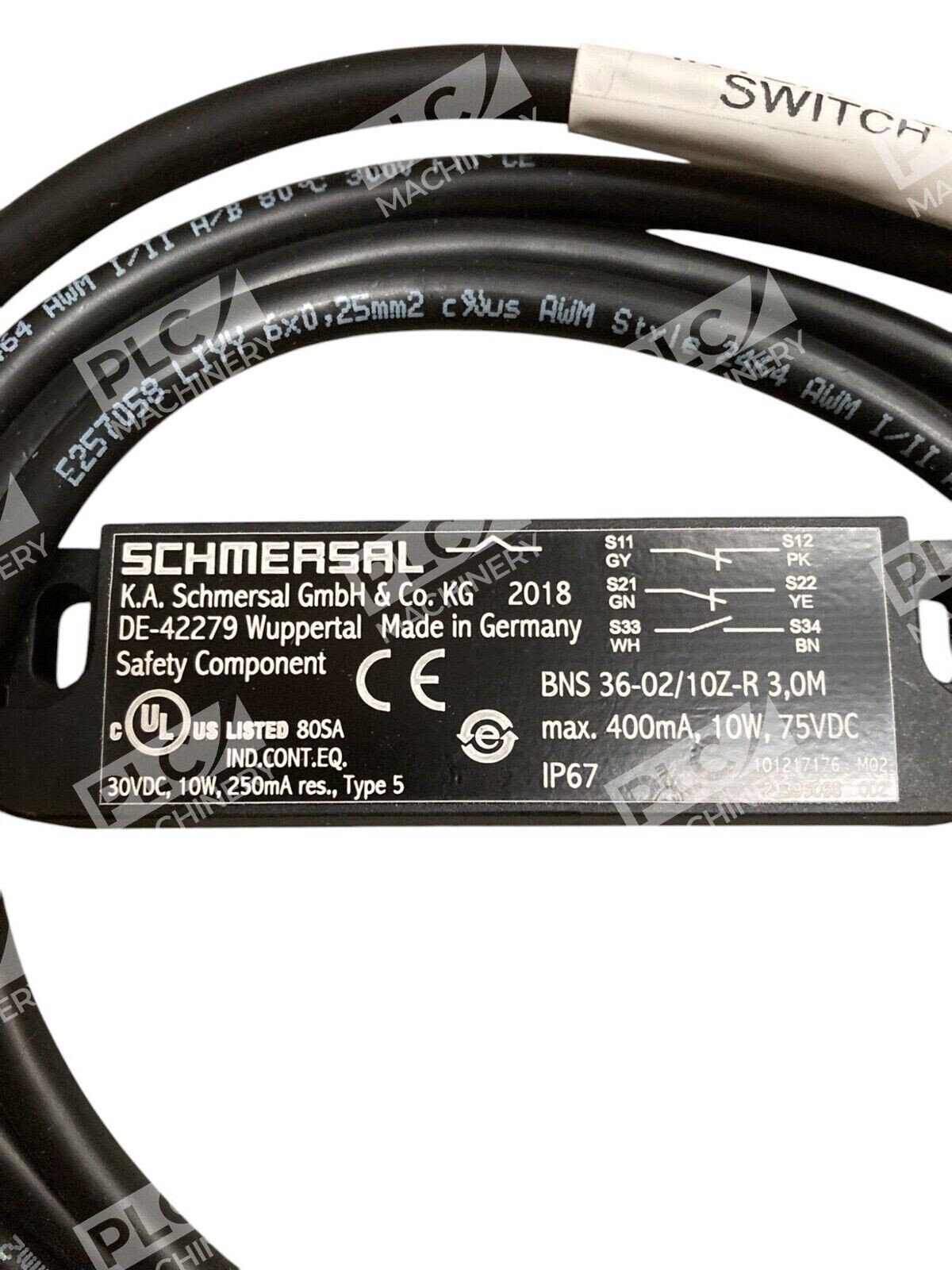 Schmersal BNS360210ZR30M 3m Cable Safety Sensor BNS 36-02/10Z-R 3,0M - Image 3