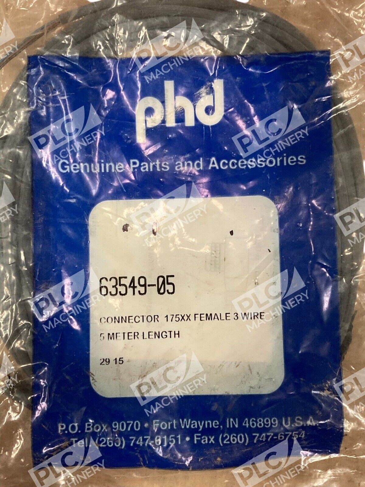 PHD 63549-05 - PHD 5m Cable Cordset Connector 175XXX Female 3 Wire 63549-05