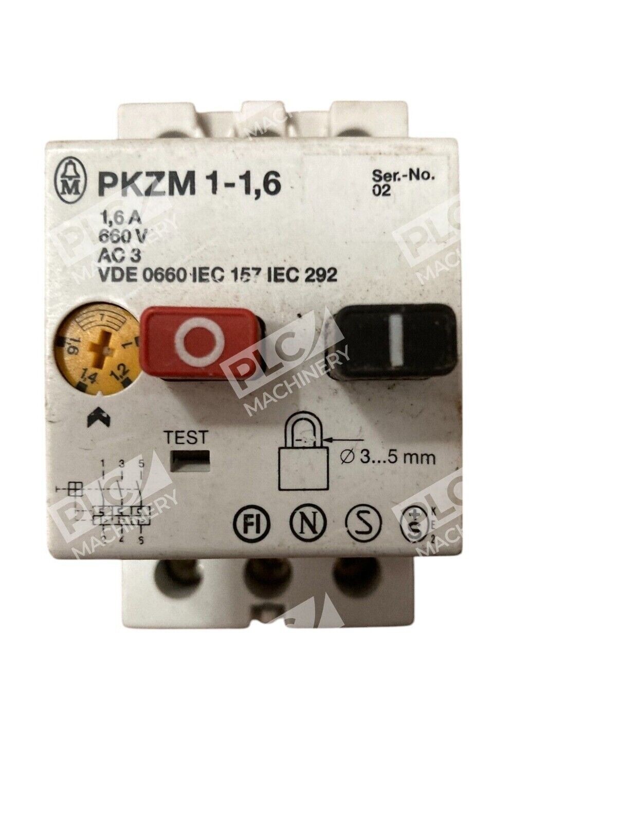 Klockner Moeller PKZM1-1.6 - Klockner Moeller 1.6A 660V AC3 Thermal Magnetic Starter PKZM