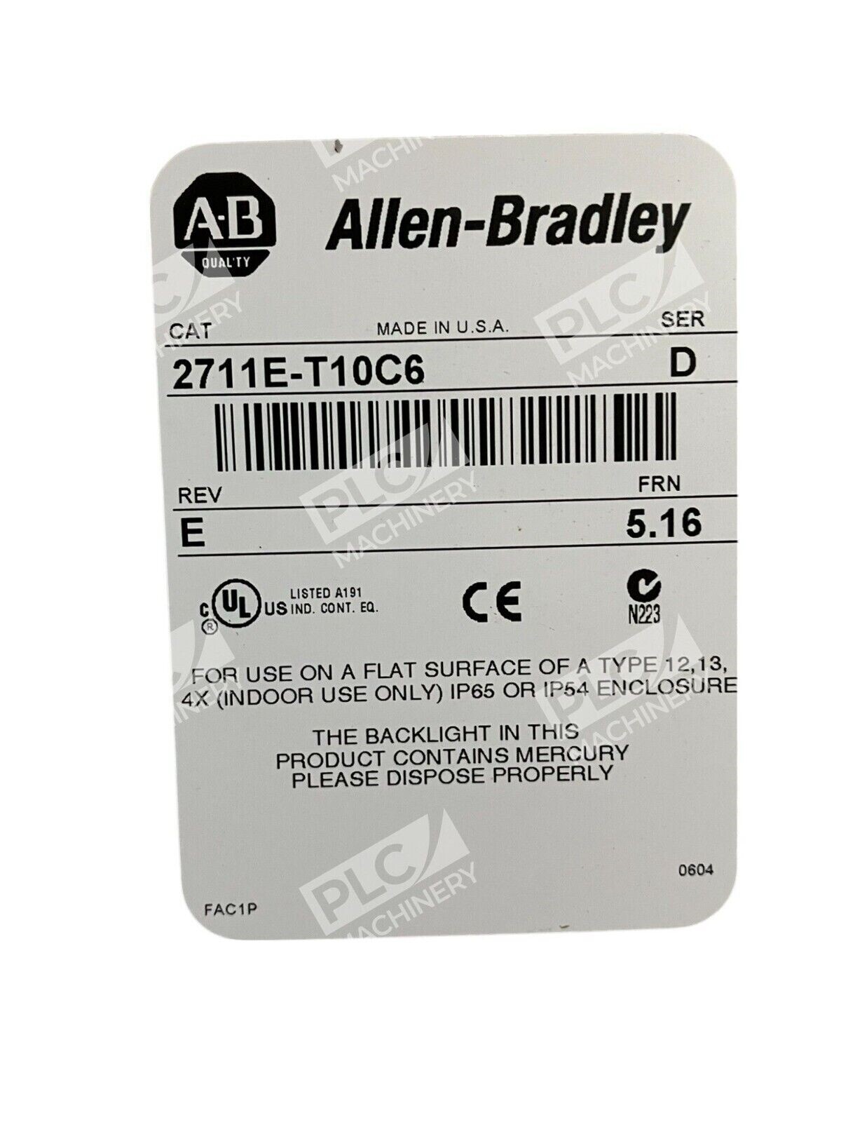 Allen Bradley PanelView 1000e Operator Interface 2711E-T10C6 /D - Image 3