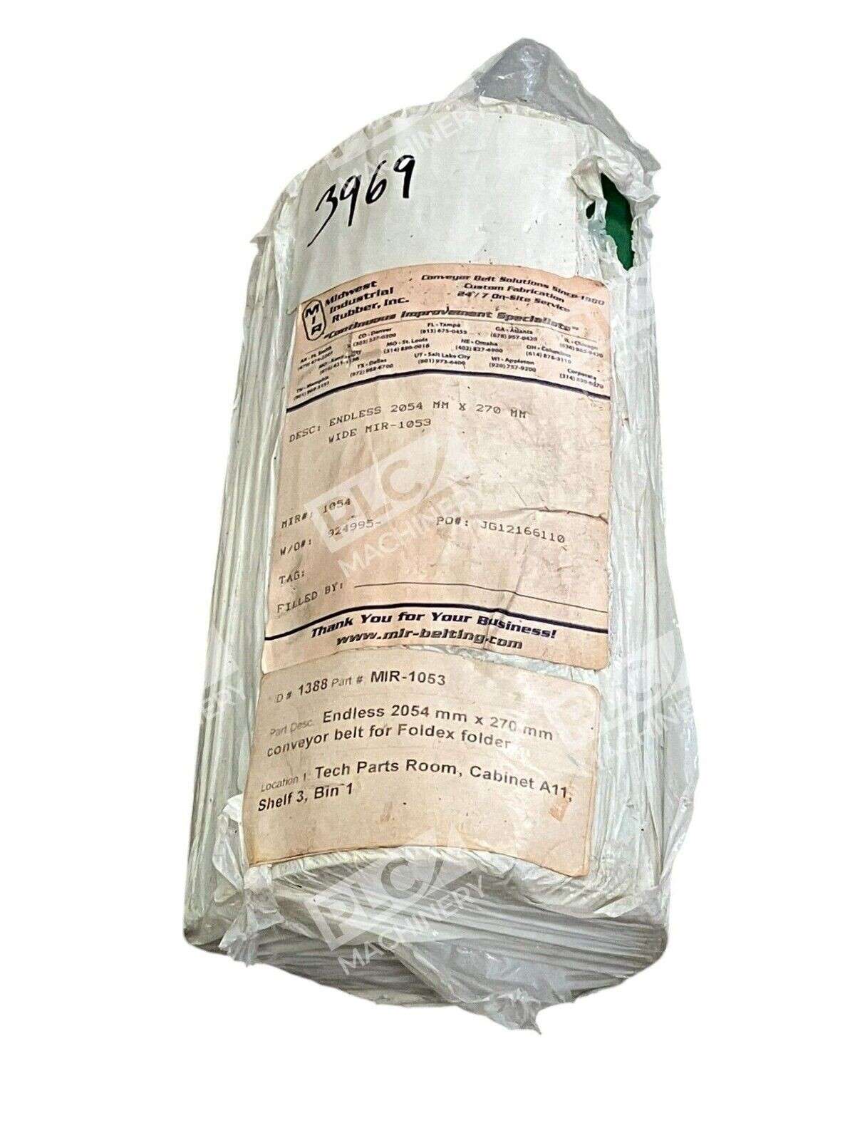 Midwest Industrial Rubber MIR-1053 - Midwest Industrial Rubber MIR 2054mmx270mm Endless Belt Wide