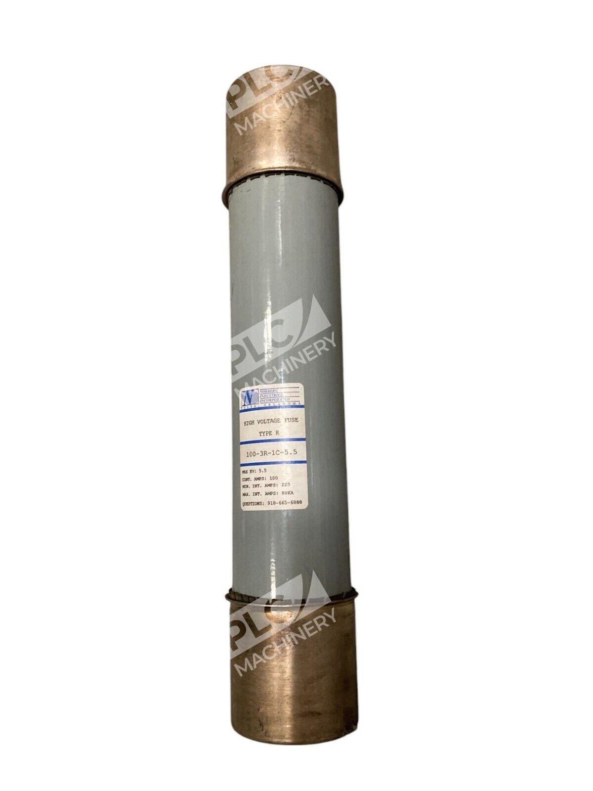 Norberg Industries 100-3R-1C-5.5 - Norberg Industries NII 5.5KV 100A Type R High Voltage Fuse 1