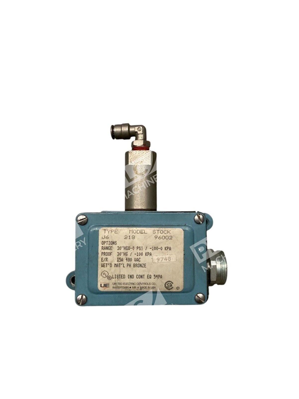 United Electric 15A 480VAC Pressure Switch J6-218-96002 - Image 2