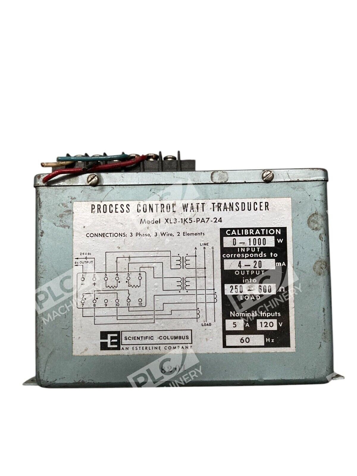 Esterline Scientific Columbus 3PH Process Control Watt Transducer XL3-1K5-PA7-24 - Image 3