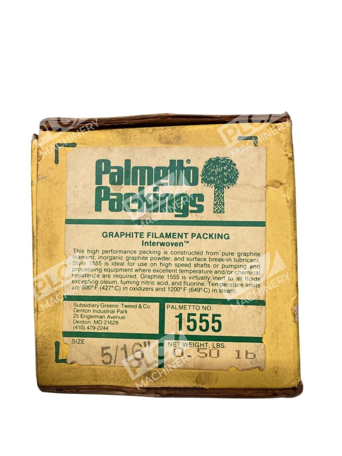 Palmetto Packings 1555 - Palmetto Packings 5/16" 0.50lb Graphite Filament Packing Int