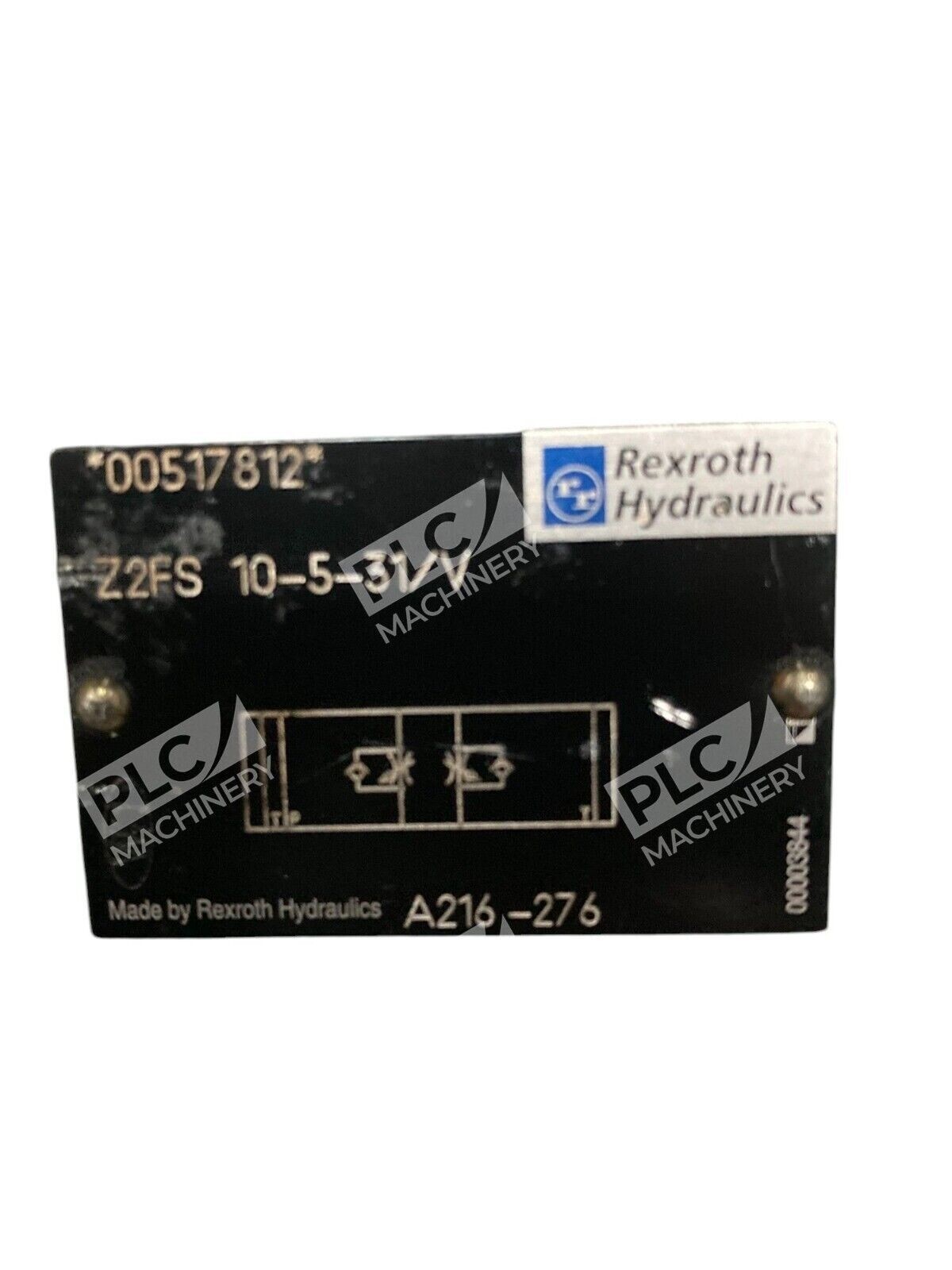 Rexroth Hydraulics 600 808 A216-276 00517812 Throttle Check Valve Z2FS 10-5-31/V - Image 3