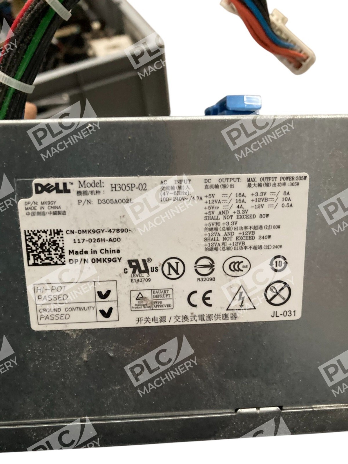 Dell D305A002L MK9GY 305W Power Supply H305P-02 - Image 3