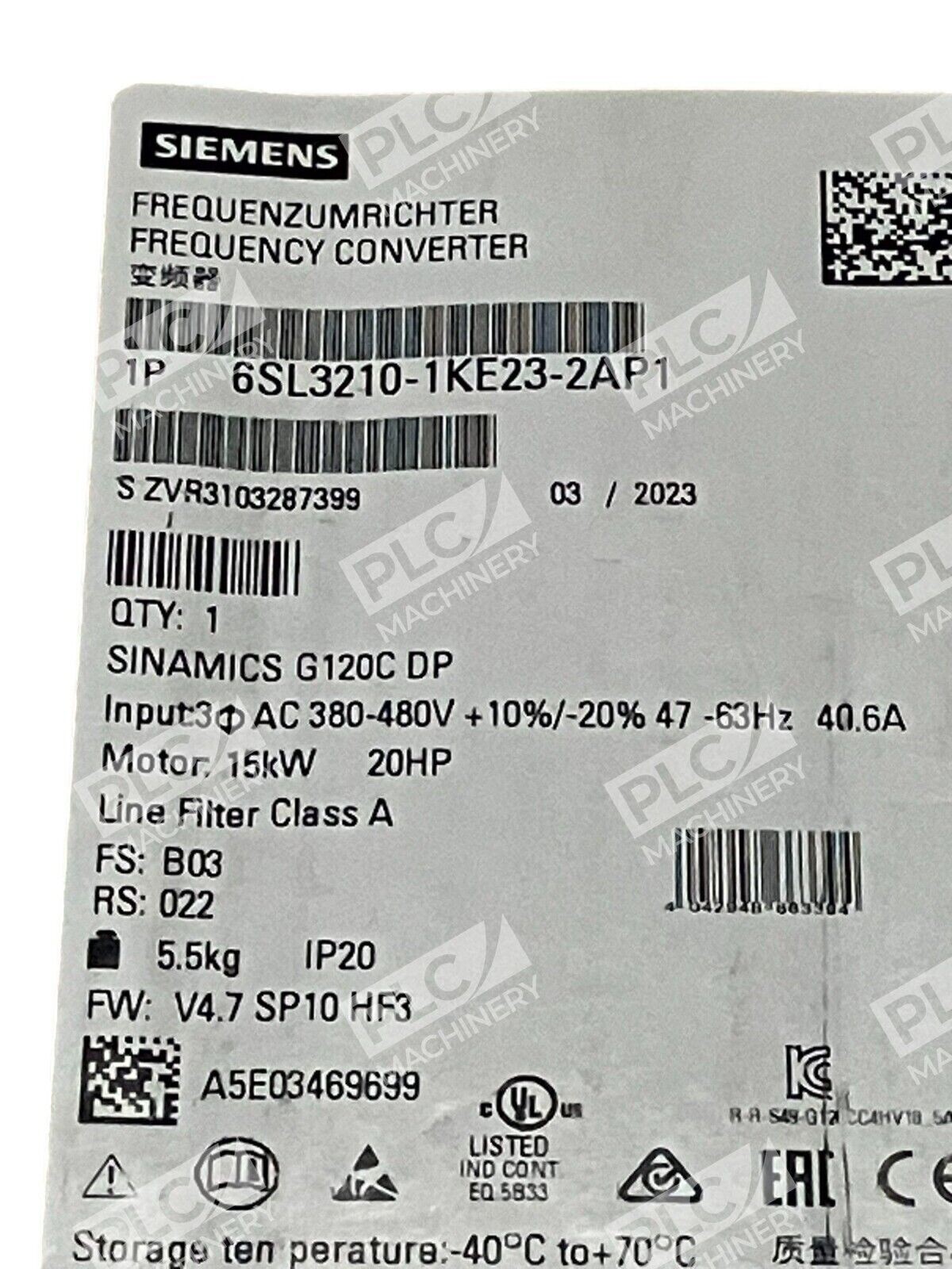 Siemens 6SL3210-1KE23-2AP1 Frequency Inverter - Image 4