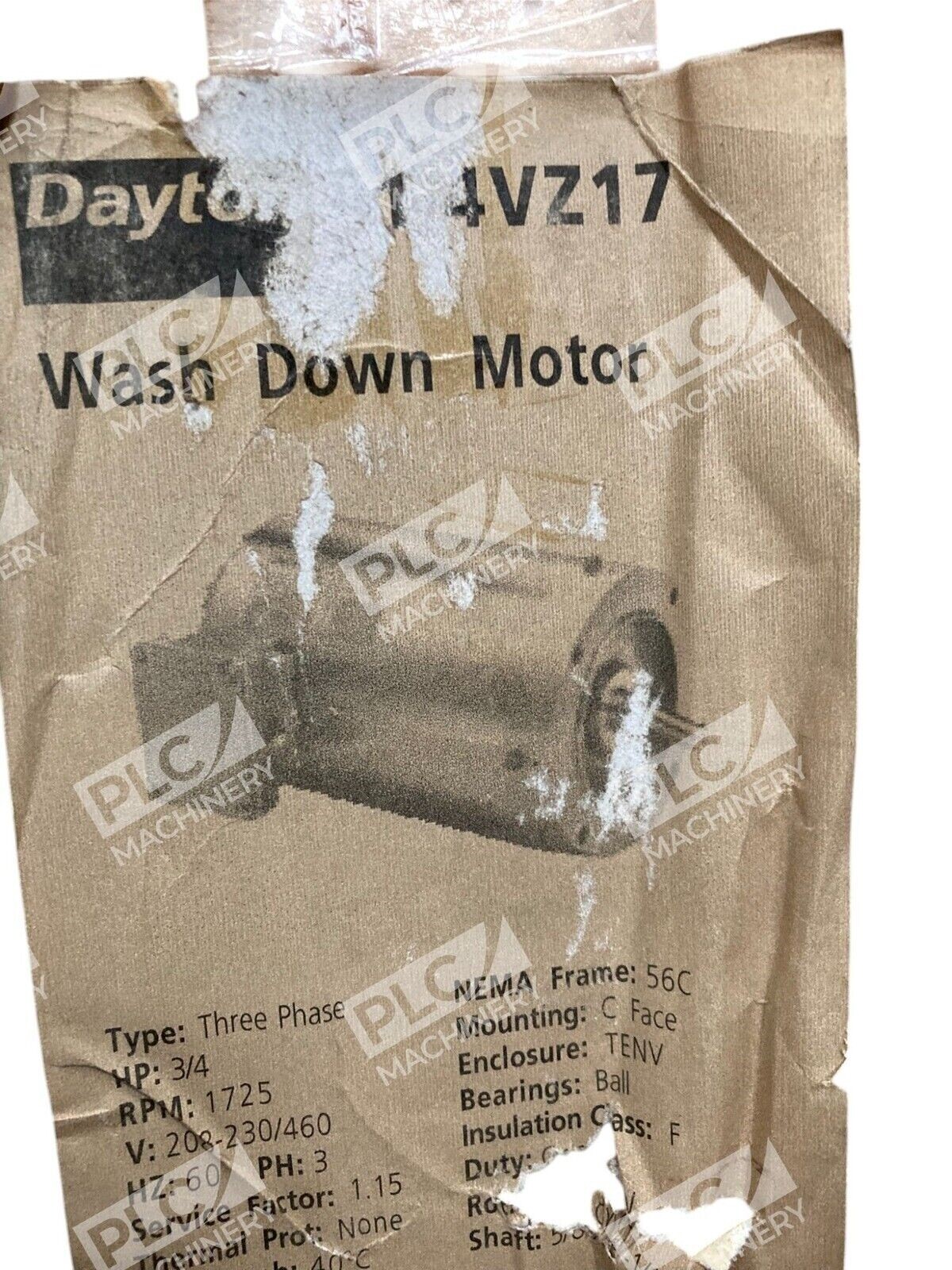 Dayton 4VZ17 - Dayton P63ENH-3790 1725RPM 3/4HP Wash Down Motor 4VZ17