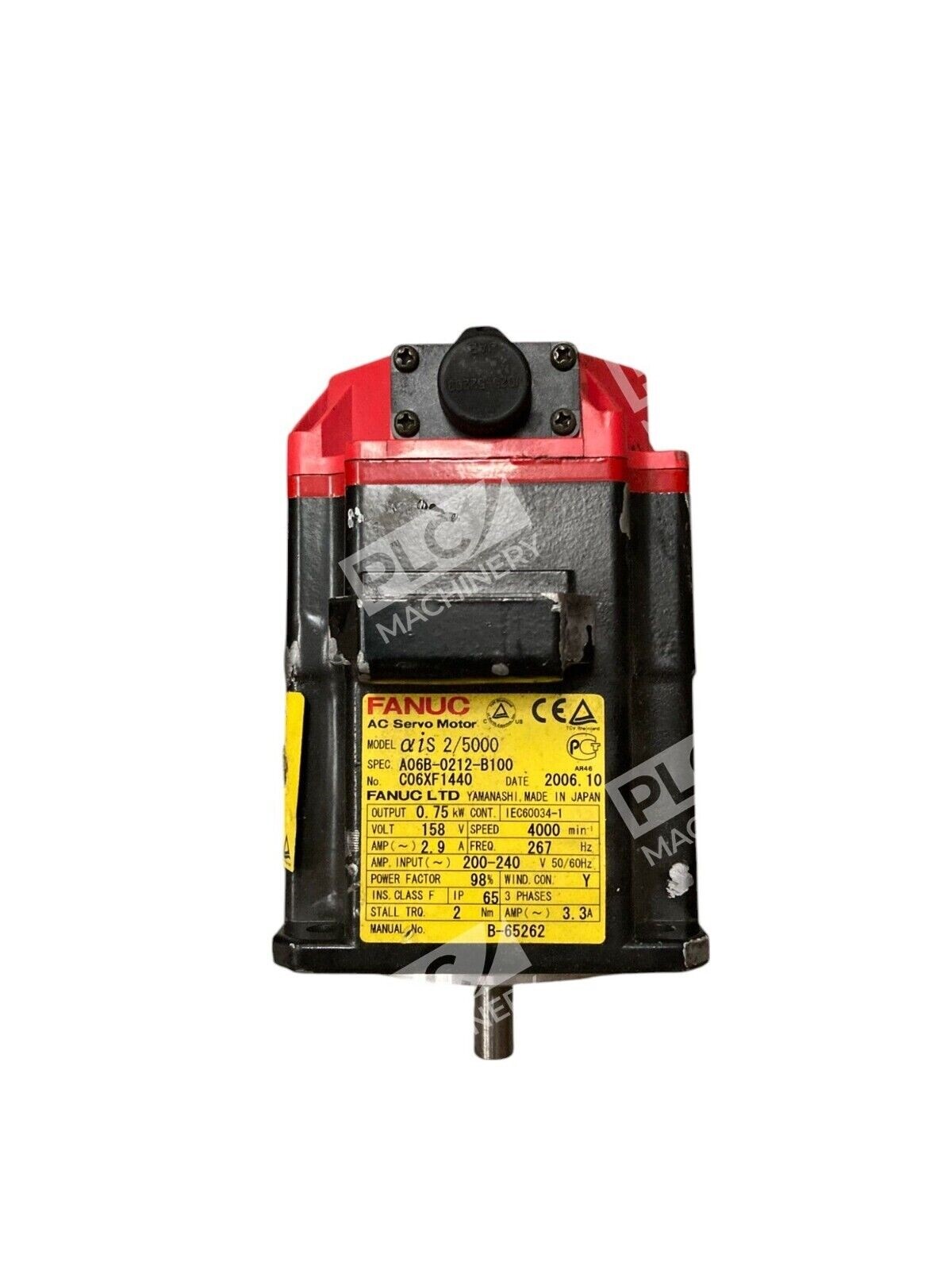 Fanuc A06B-0212-B100 - Fanuc AIS2/5000 A1000I Straight Shaft AC Sevo Motor A06B-021