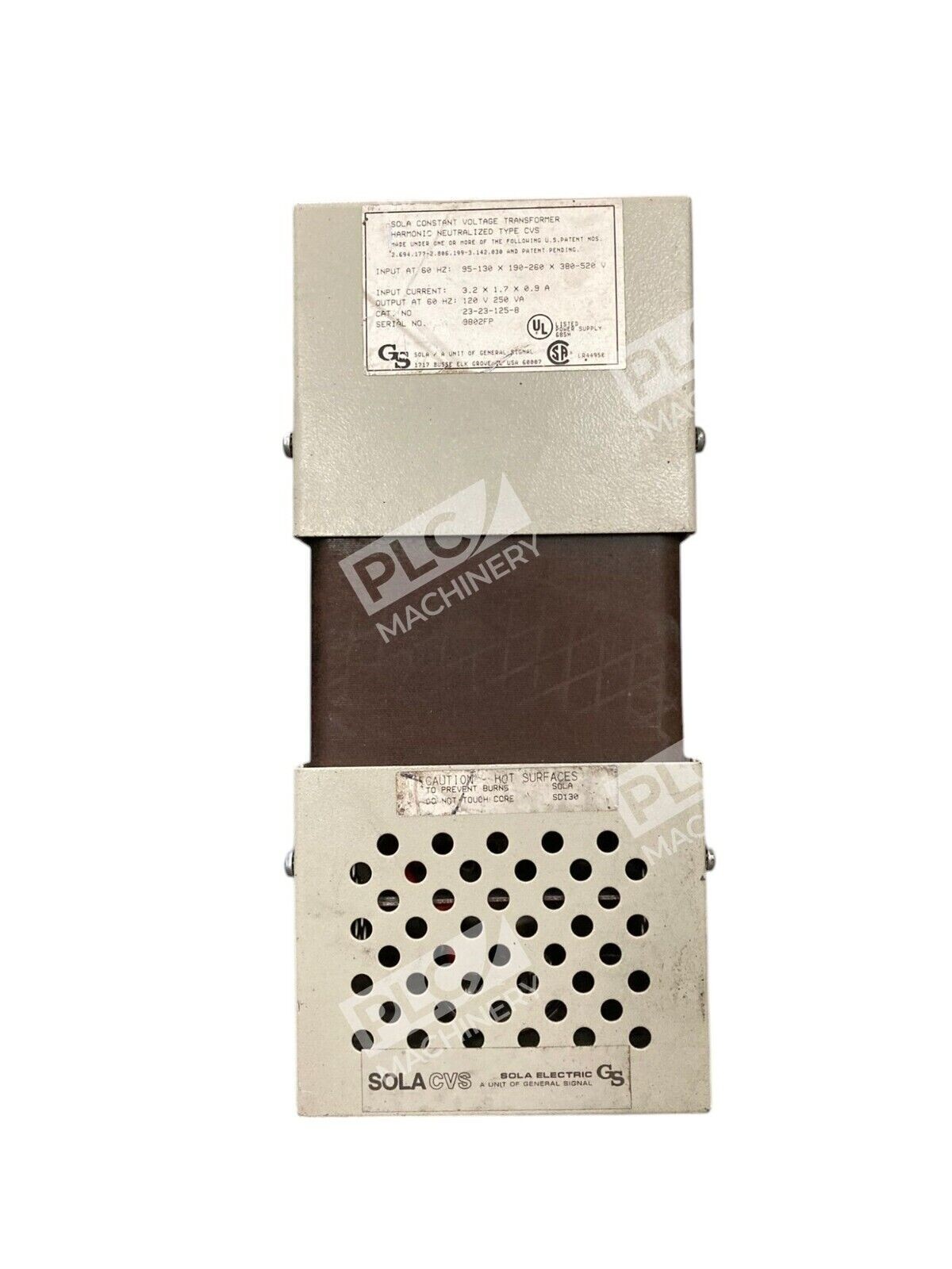 Sola 23-23-125-8 - Sola GS Constant Voltage Transformer Harmonic Neutralized Ty