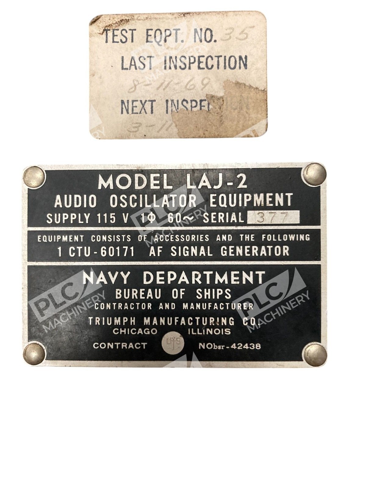 Triumph US Navy Bureau of Ships Audio Oscillator Model LAJ-2 - Image 3