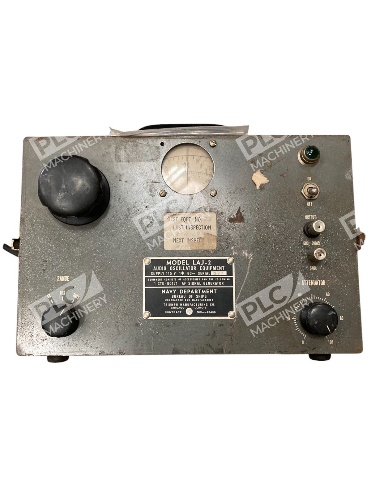 Triumph LAJ-2 - Triumph US Navy Bureau of Ships Audio Oscillator Model LAJ-2