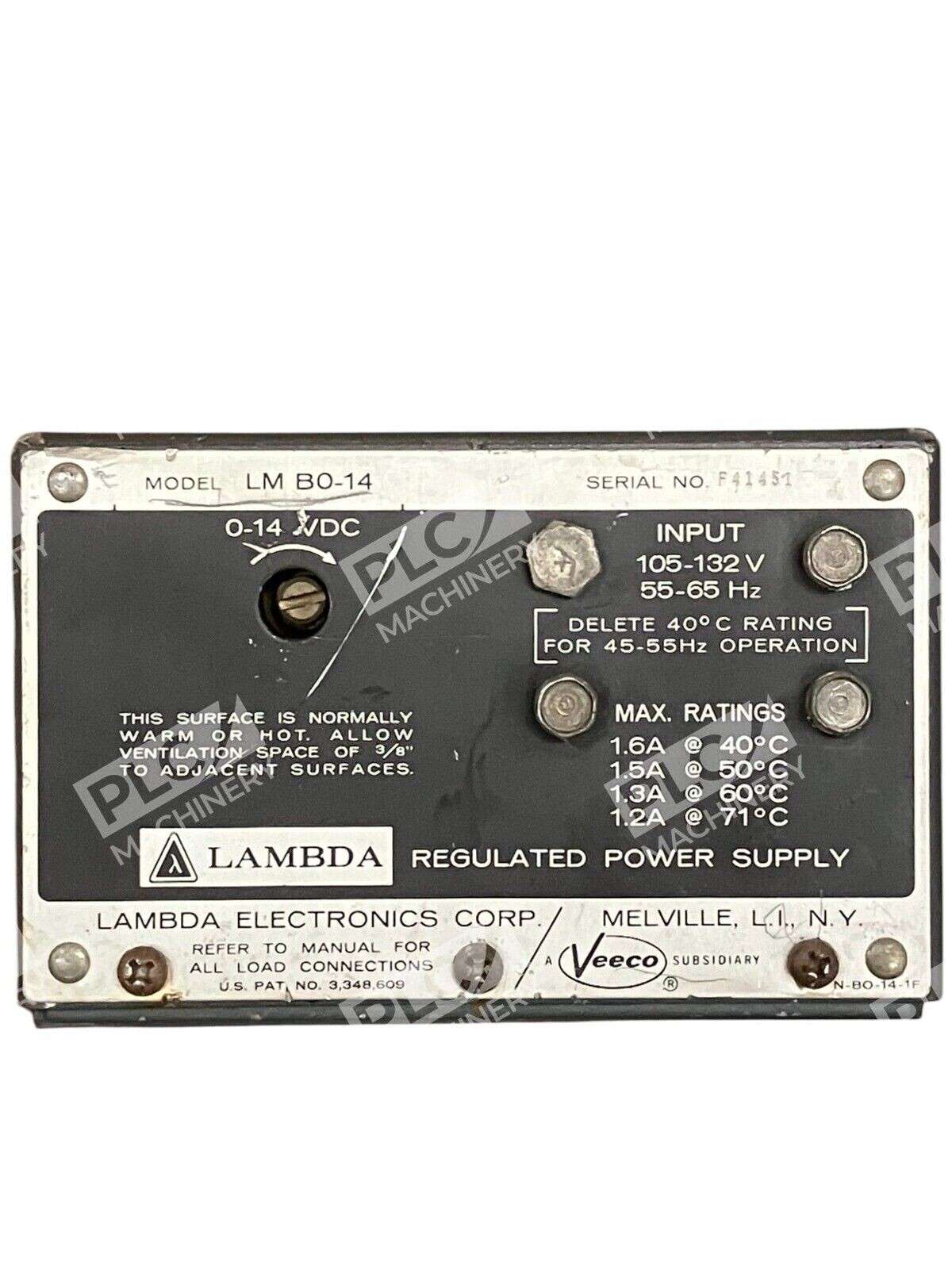 Lambda LM B0-14 - Lambda Veeco Regulated Power Supply LM B0-14