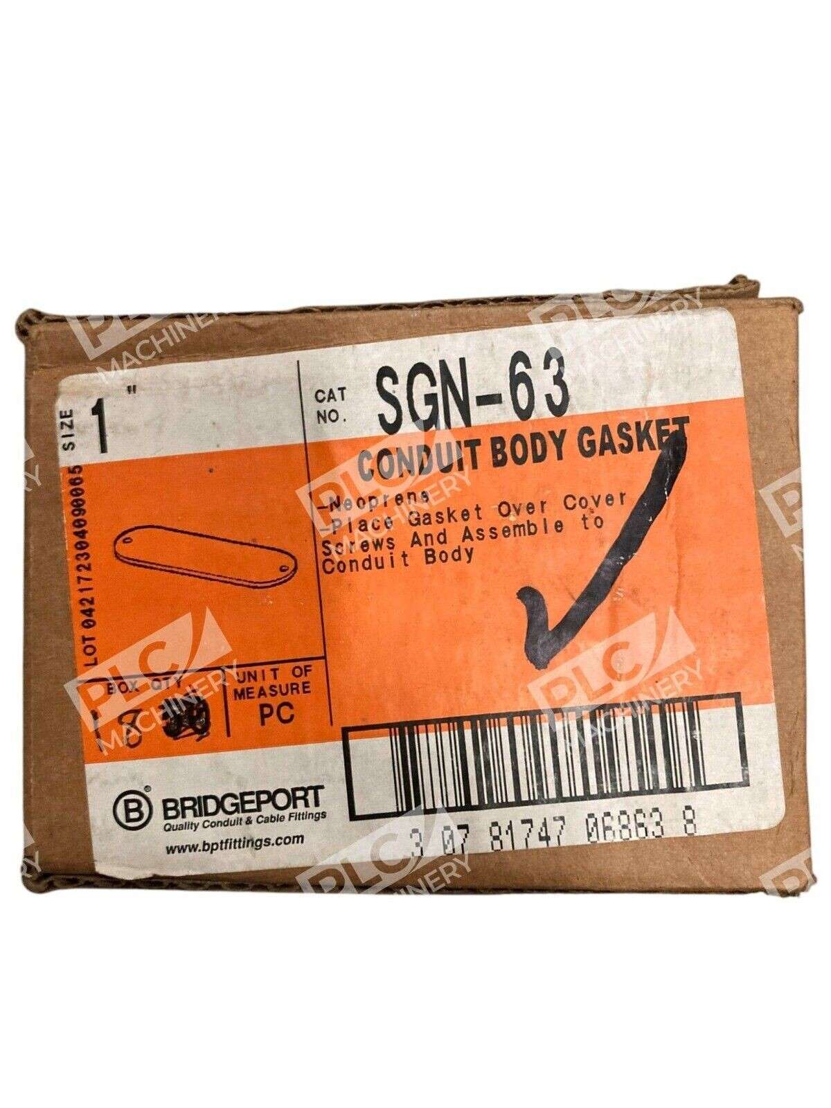 Bridgeport SGN-63 - Bridgeport 1" Neoprene Conduit Body Gasket SGN-63 (Box of 18