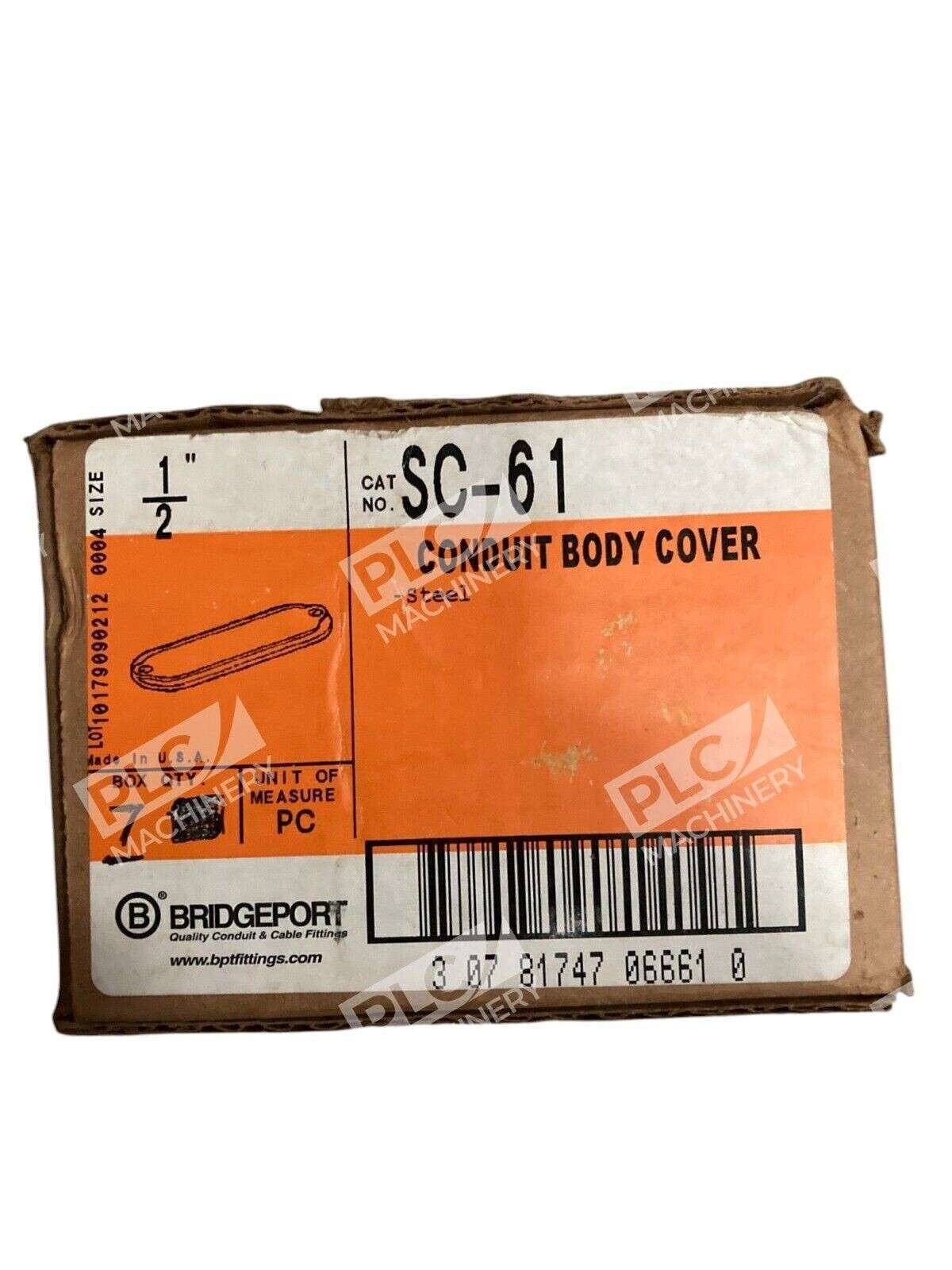Bridgeport SC-61 - Bridgeport 1/2" Steel Conduit Body Cover SC-61 (Box of 7)