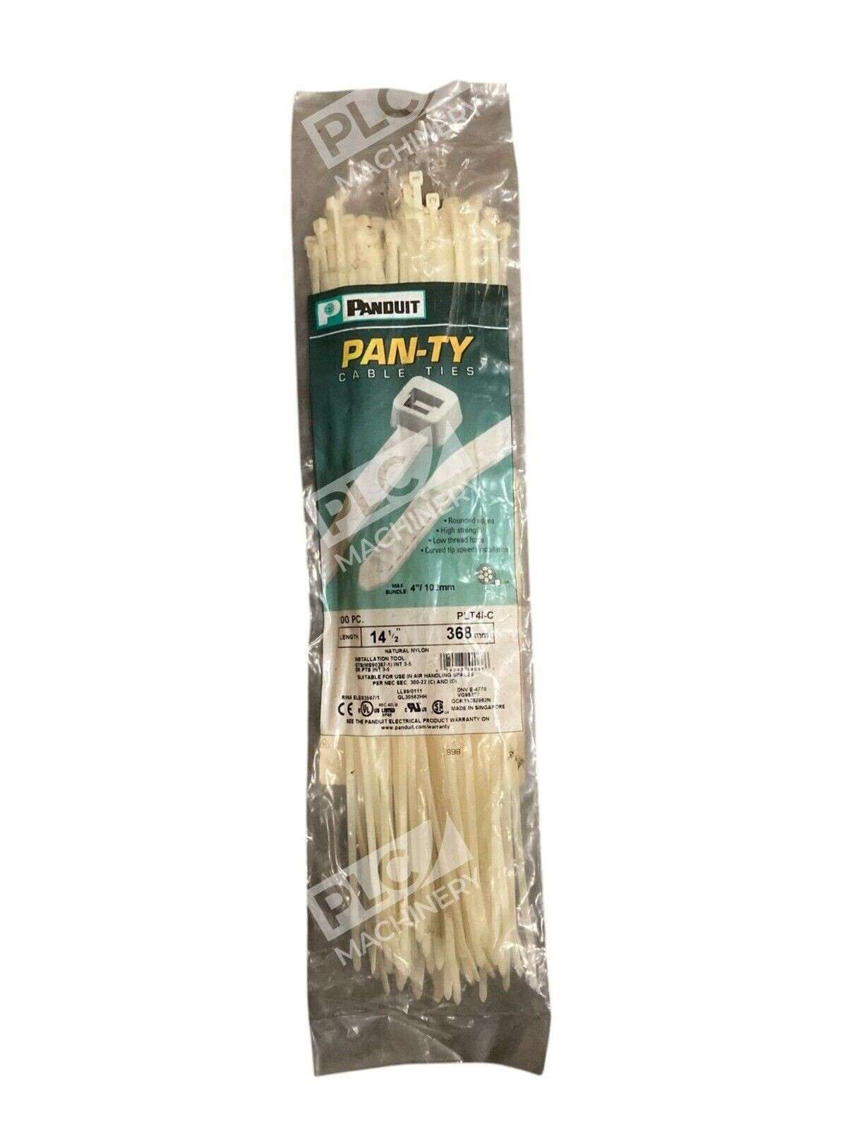 Panduit PLT4I-C - Panduit Pan-Ty 368mm 14-1/2" Cable Ties PLT4I-C (Bag of 100)