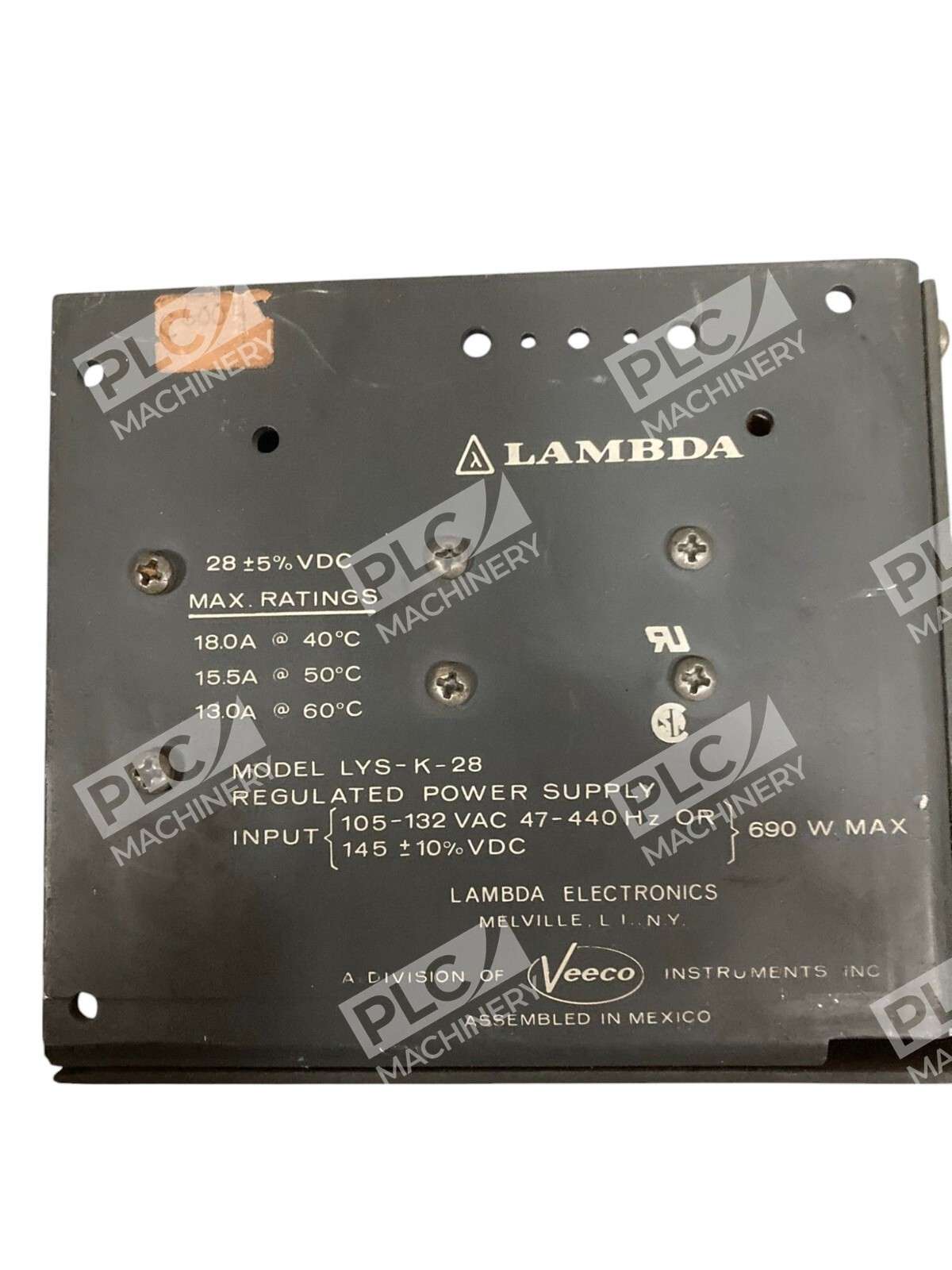 Lambda Veeco 690W Regulated Power Supply LYS-K-28 - Image 3
