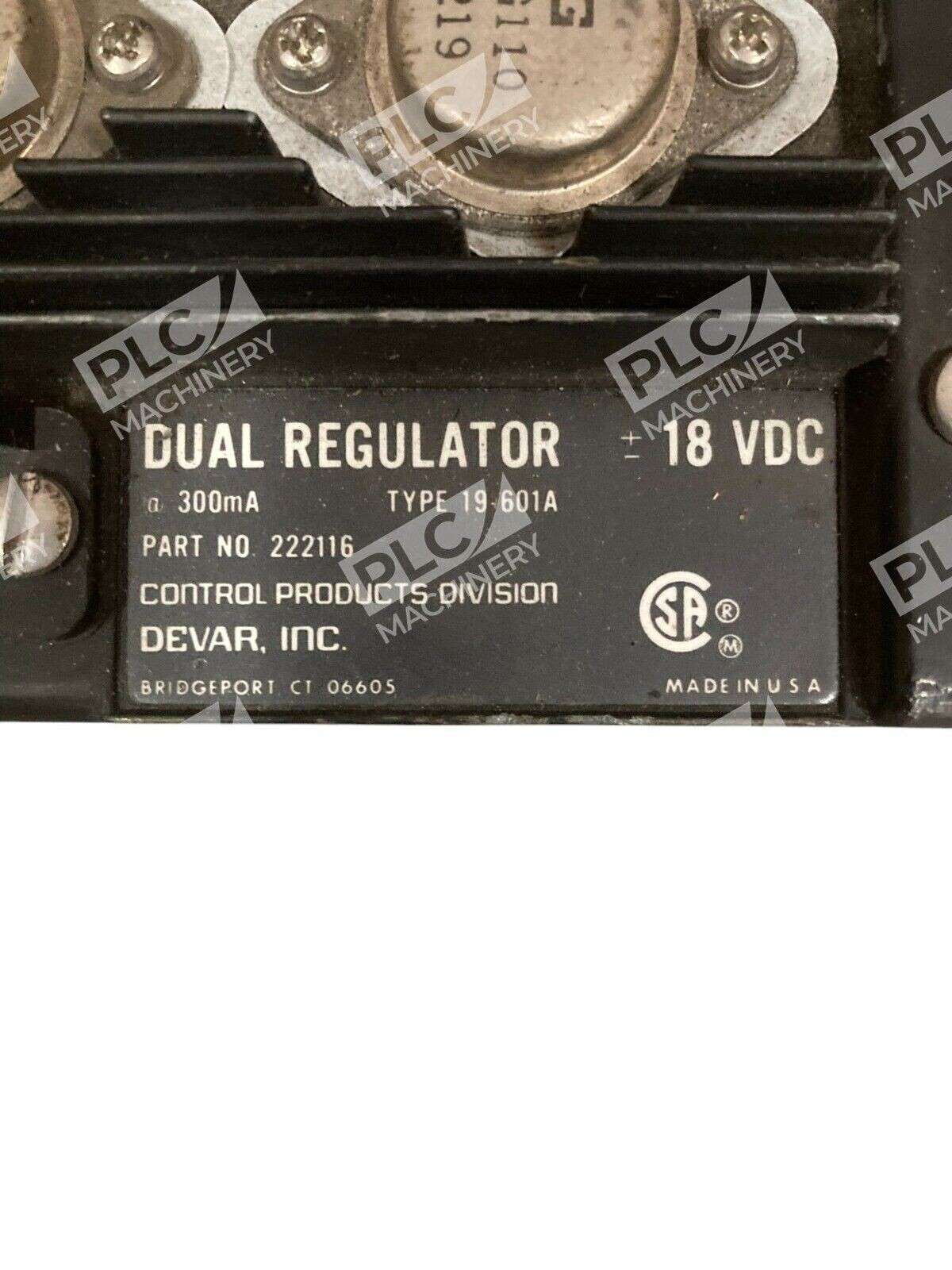 Devar 117VAC Dual Power Transformer 222361 300mA 19-601A Dual Regulator 222116 - Image 3