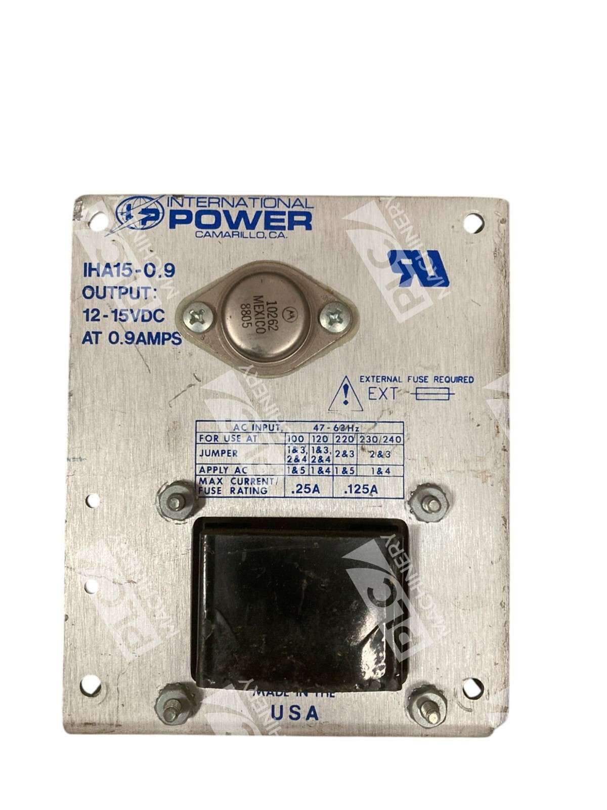 International Power IHA15-0.9 - International Power 12-15VDC At 0.9A Power Supply IHA15-0.9