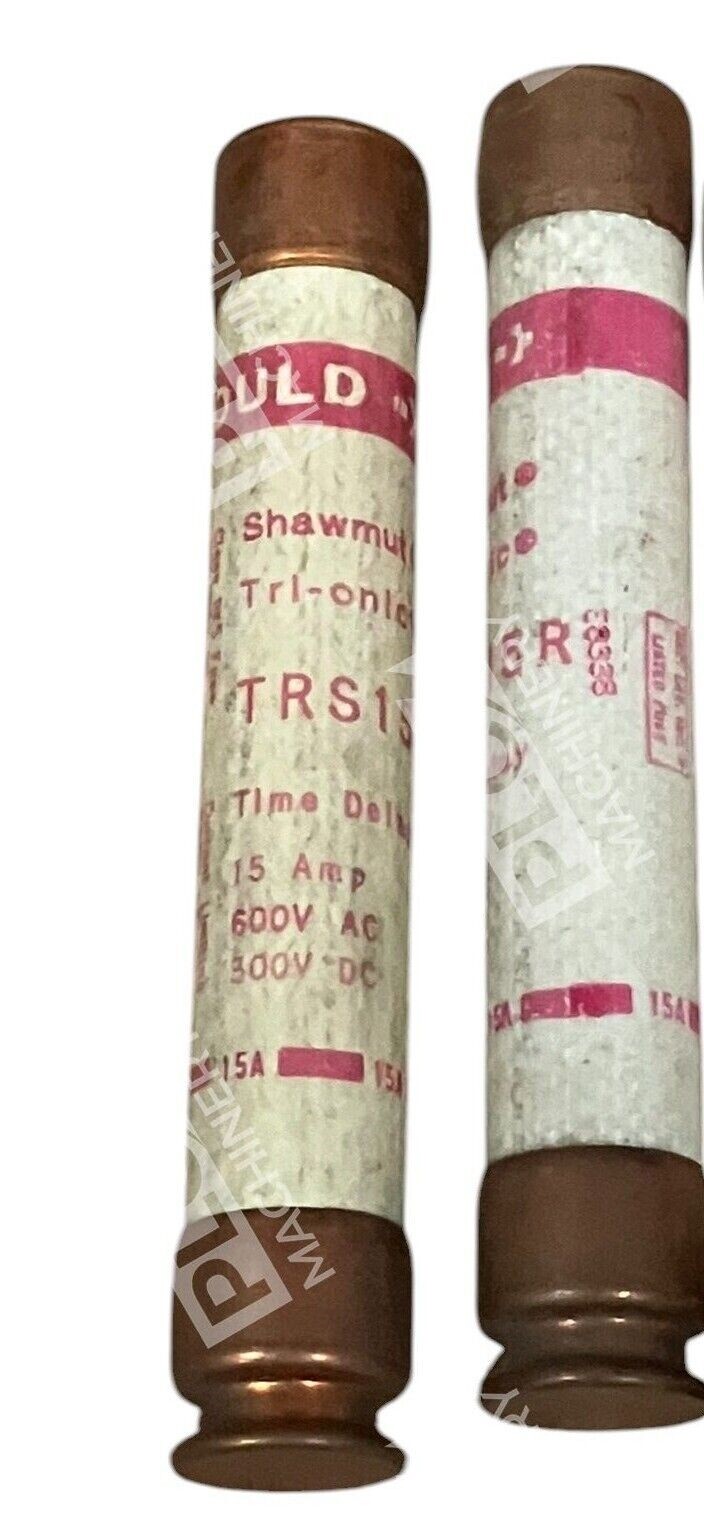 Gould Shawmut Tri-Onic 15A 600VAC Fuse TRS15R (lot of 2) - Image 2
