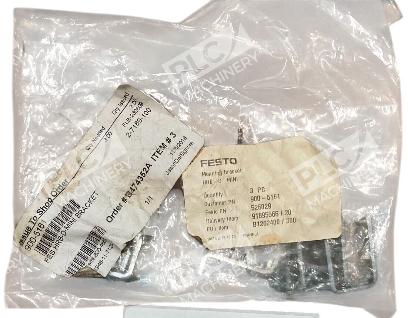 Festo HRB-D-MINI - Festo 525029 900-5161 Mounting Bracket HRB-D-MINI (Bag of 3)