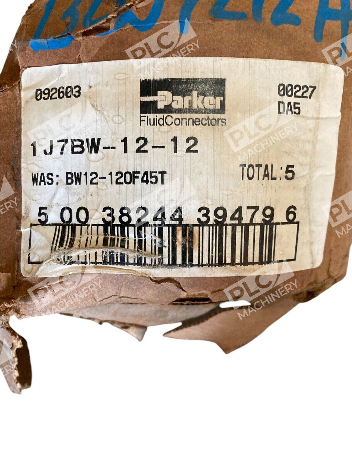 Parker BW12-120F45T Fluid Connectors Fittings 1J7BW-12-12 (Box of 5) - Image 2