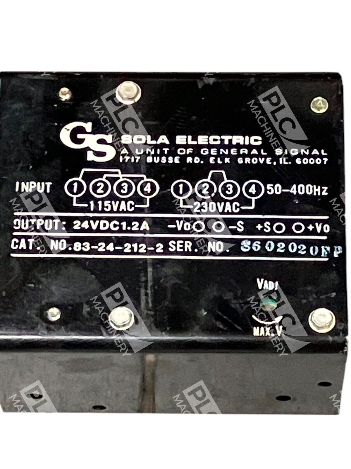 GS Sola Electric 24VDC 1.2A Power Supply 83-24-212-2 - Image 3